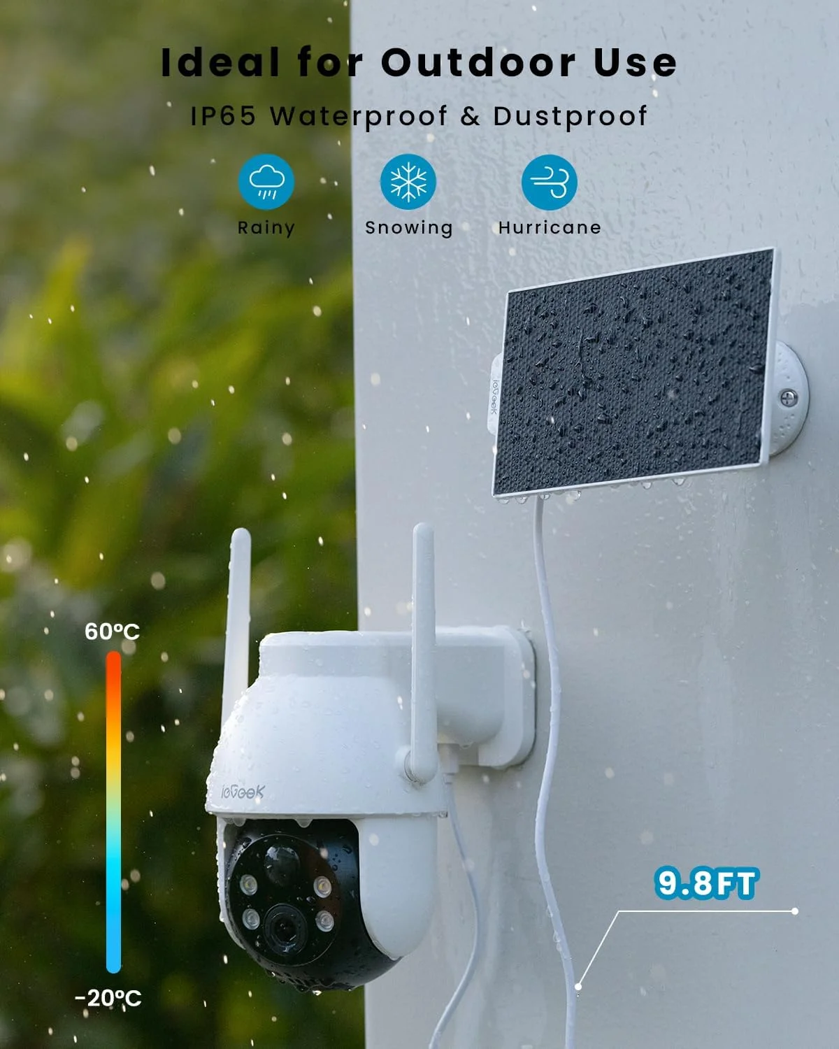 دوربین های امنیتی بی سیم فضای باز ieGeek، دوربین خورشیدی وای فای 2K برای سیستم امنیتی خانه، دوربین نظارتی با باتری و پنل خورشیدی، دید در شب رنگی دوربین های امنیتی بی سیم فضای باز ieGeek، دوربین خورشیدی وای فای 2K برای سیستم امنیتی خانه، دوربین نظارتی با باتری و پنل خورشیدی، دید در شب رنگی