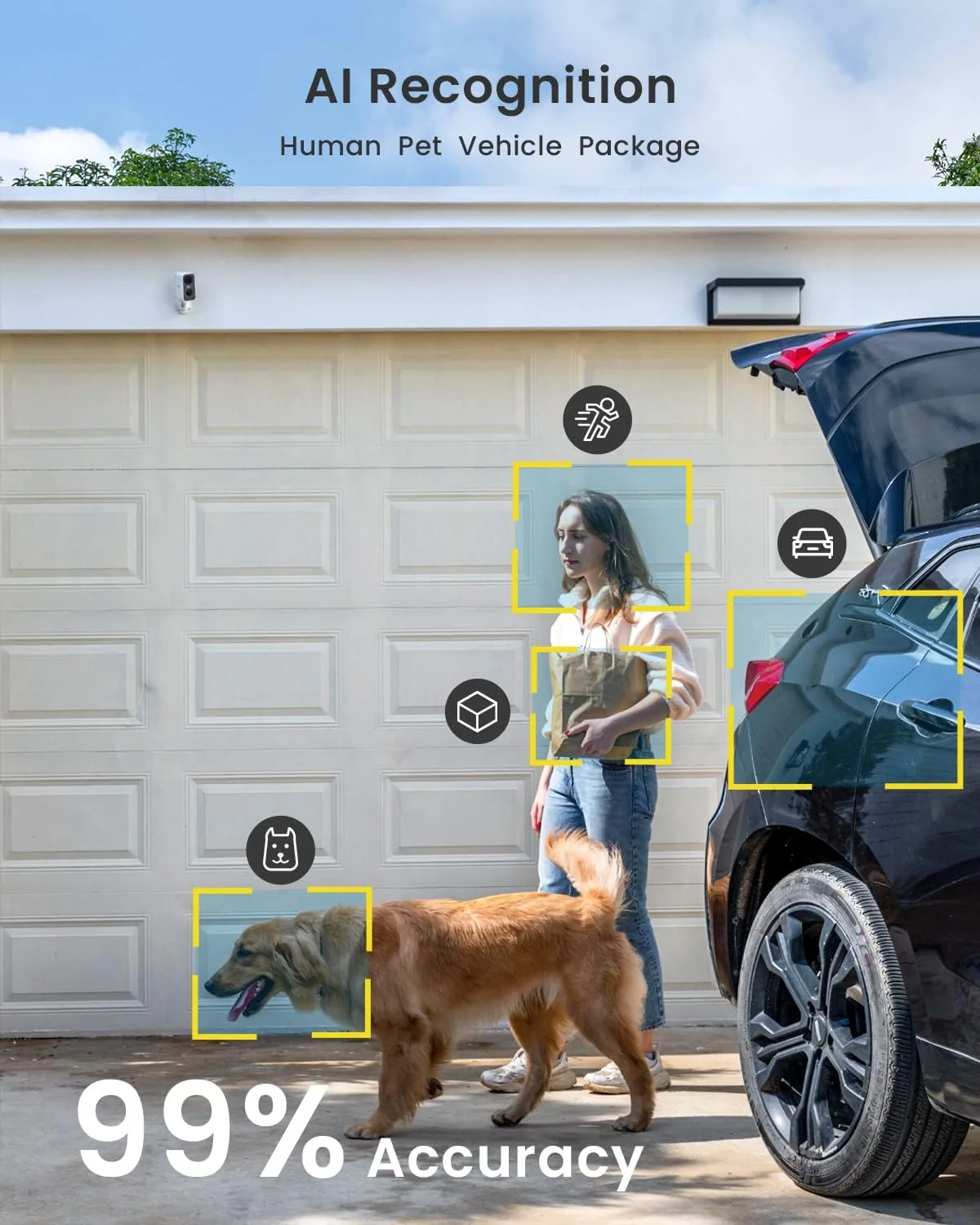 دوربین های امنیتی بی سیم فضای باز ieGeek، دوربین امنیتی وای فای 2K 3MP با باتری، دارای نورافکن و آلارم آژیر، صدای دو طرفه، دید در شب رنگی، تشخیص هوش مصنوعی برای امنیت خانه، سازگار با الکسا دوربین های امنیتی بی سیم فضای باز ieGeek، دوربین امنیتی وای فای 2K 3MP با باتری، دارای نورافکن و آلارم آژیر، صدای دو طرفه، دید در شب رنگی، تشخیص هوش مصنوعی برای امنیت خانه، سازگار با الکسا