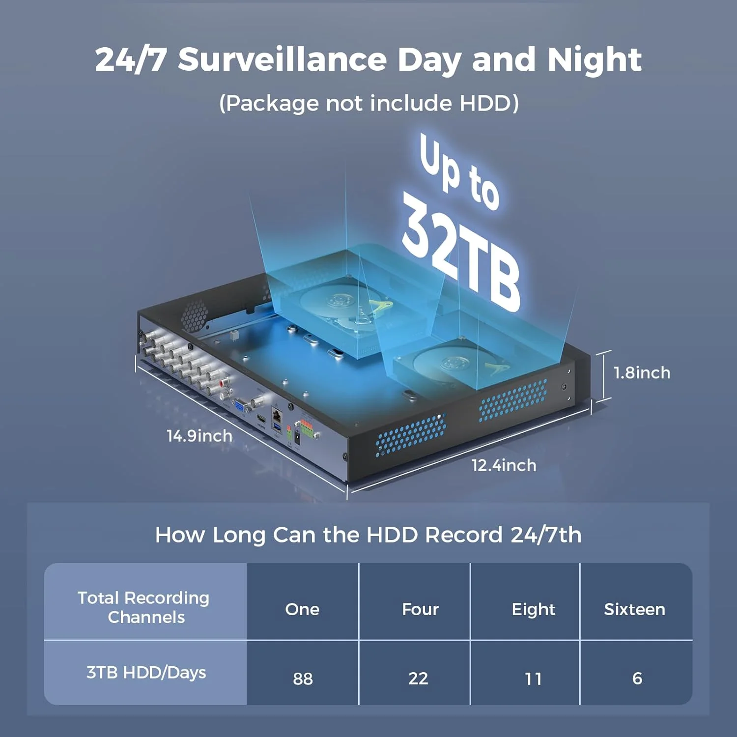 دستگاه ضبط ویدیویی دیجیتال 4K/8MP هایسیو، 16 کانال، دستگاه DVR پیشرفته مداربسته برای دوربین مداربسته، AHD/TVI/CVI/CVBS/IPC 5 در 1 هیبریدی، دسترسی از راه دور، بدون هزینه اشتراک ماهانه (بدون هارد دیسک) دستگاه ضبط ویدیویی دیجیتال 4K/8MP هایسیو، 16 کانال، دستگاه DVR پیشرفته مداربسته برای دوربین مداربسته، AHD/TVI/CVI/CVBS/IPC 5 در 1 هیبریدی، دسترسی از راه دور، بدون هزینه اشتراک ماهانه (بدون هارد دیسک)