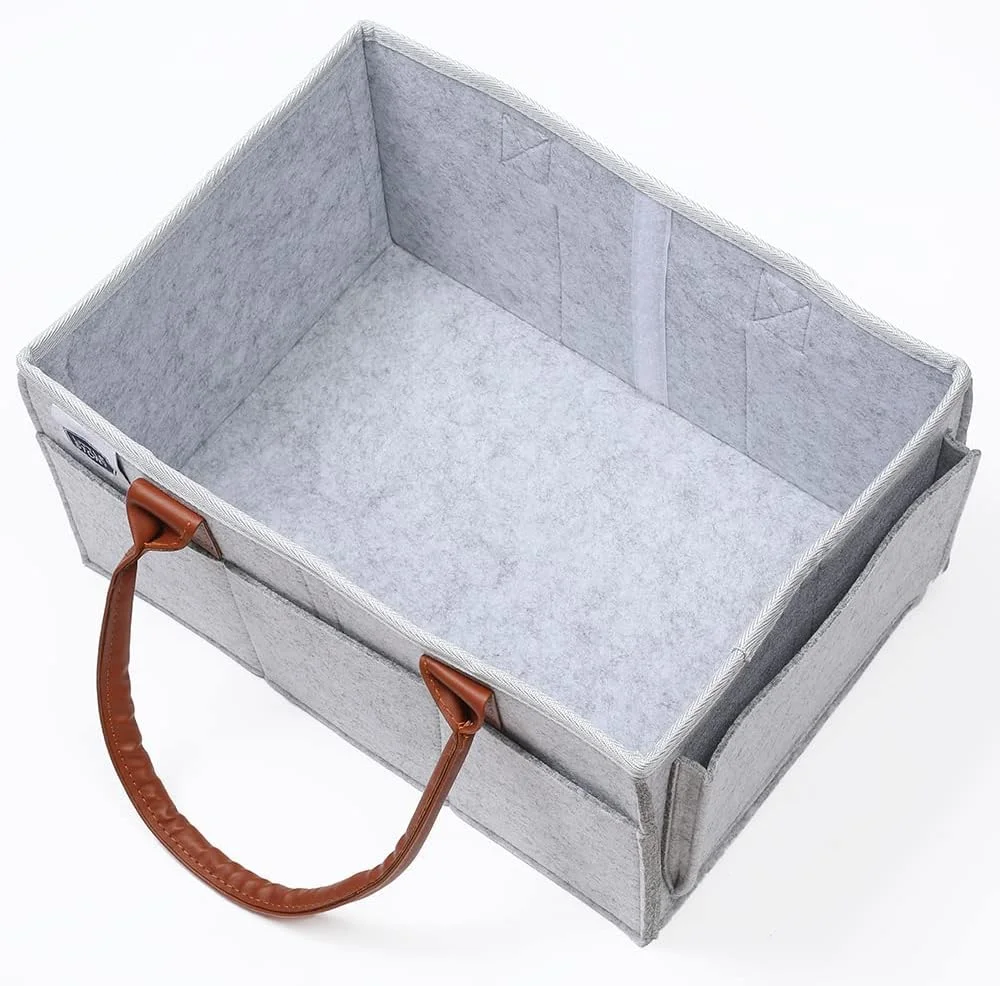 ارگانایزر لوازم کودک Little Story، سبد، تاشو و قابل حمل، مناسب اتاق کودک، پوشک نوزاد، اسباب بازی، کتاب، سبد، کیف مسافرتی، سایز متوسط، خاکستری