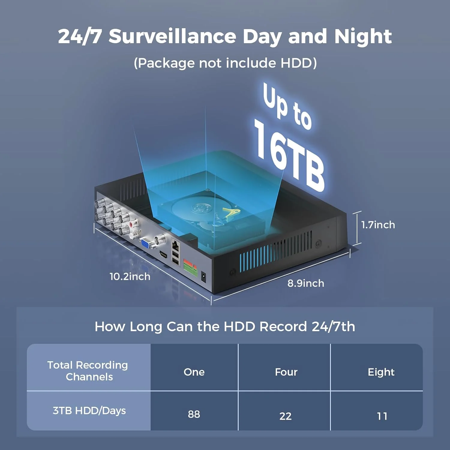 دستگاه ضبط ویدیویی دیجیتال امنیتی 8 کاناله Hiseeu 4K H.265+ DVR با تشخیص شخص و وسیله نقلیه برای دوربین مداربسته امنیتی، AHD/TVI/CVI/CVBS/IPC، دسترسی از راه دور، بدون هزینه اشتراک ماهانه، بدون هارد دیسک دستگاه ضبط ویدیویی دیجیتال امنیتی 8 کاناله Hiseeu 4K H.265+ DVR با تشخیص شخص و وسیله نقلیه برای دوربین مداربسته امنیتی، AHD/TVI/CVI/CVBS/IPC، دسترسی از راه دور، بدون هزینه اشتراک ماهانه، بدون هارد دیسک
