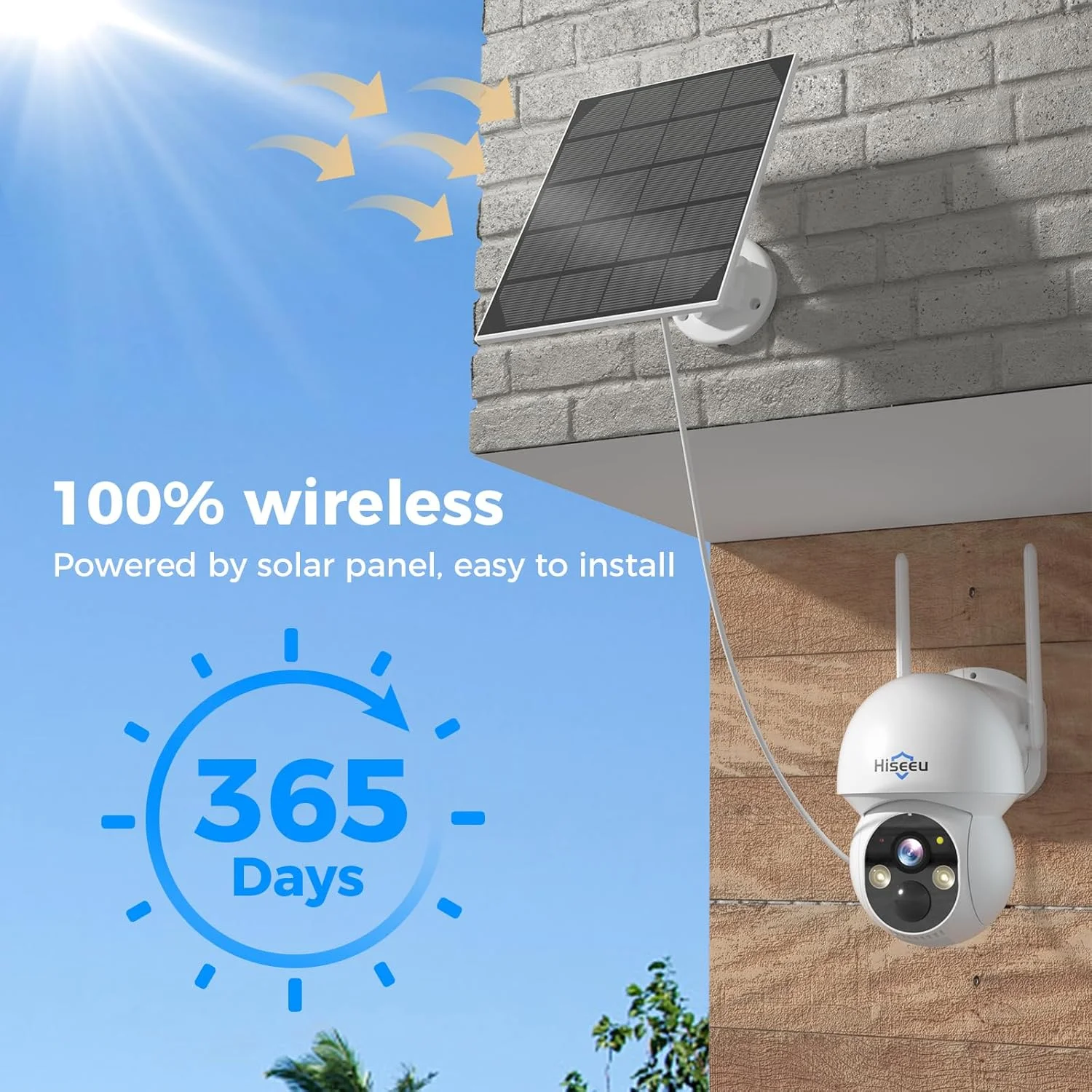 دوربین امنیتی خورشیدی Hiseeu، دوربین وای فای بی سیم 4 مگاپیکسلی 2 عددی برای فضای باز، دید 360 درجه PTZ، تشخیص حرکت PIR، دید در شب رنگی، IP66، صدای دو طرفه، وای فای 2.4G، بدون هزینه اشتراک ماهانه دوربین امنیتی خورشیدی Hiseeu، دوربین وای فای بی سیم 4 مگاپیکسلی 2 عددی برای فضای باز، دید 360 درجه PTZ، تشخیص حرکت PIR، دید در شب رنگی، IP66، صدای دو طرفه، وای فای 2.4G، بدون هزینه اشتراک ماهانه