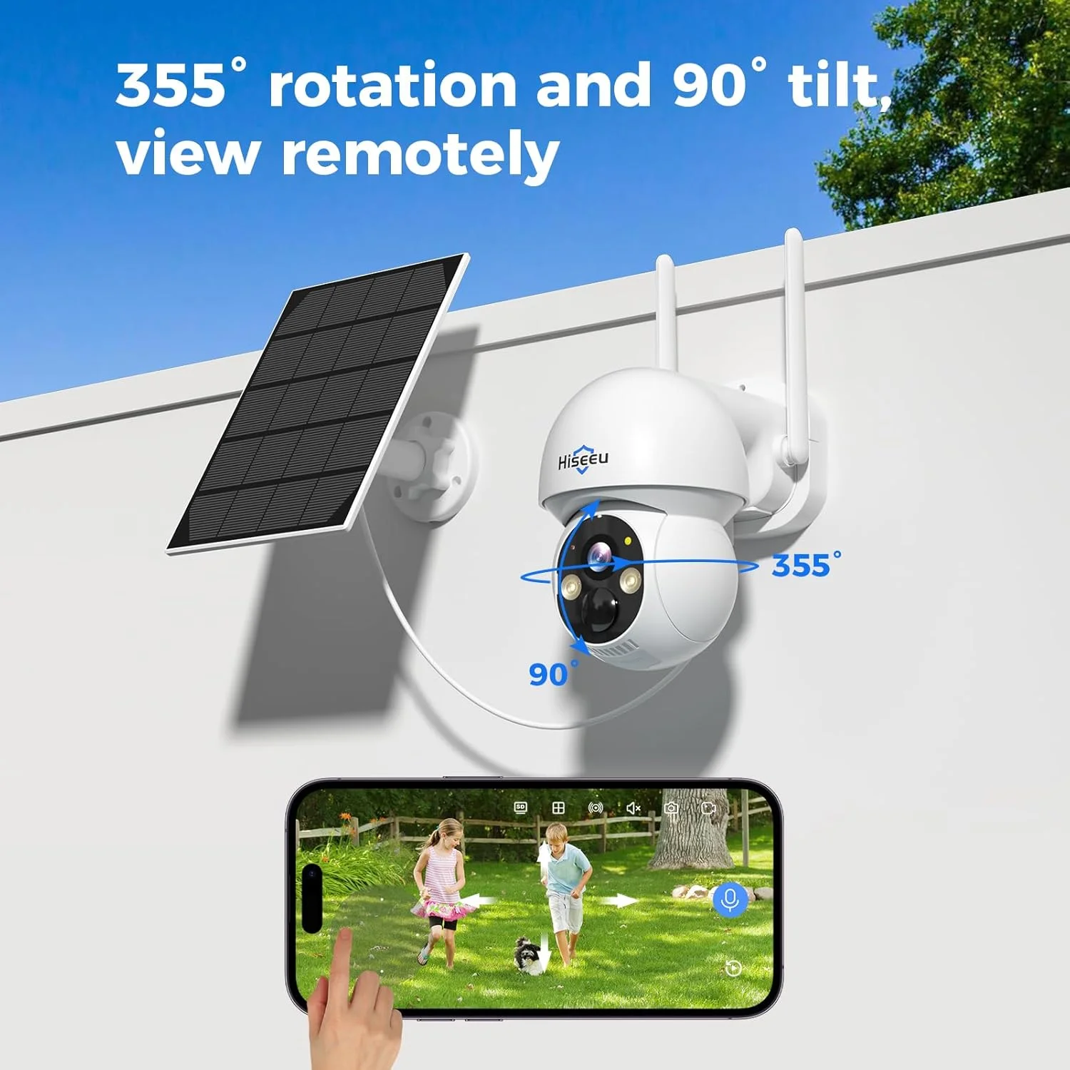 دوربین امنیتی خورشیدی Hiseeu، دوربین وای فای بی سیم 4 مگاپیکسلی 2 عددی برای فضای باز، دید 360 درجه PTZ، تشخیص حرکت PIR، دید در شب رنگی، IP66، صدای دو طرفه، وای فای 2.4G، بدون هزینه اشتراک ماهانه دوربین امنیتی خورشیدی Hiseeu، دوربین وای فای بی سیم 4 مگاپیکسلی 2 عددی برای فضای باز، دید 360 درجه PTZ، تشخیص حرکت PIR، دید در شب رنگی، IP66، صدای دو طرفه، وای فای 2.4G، بدون هزینه اشتراک ماهانه