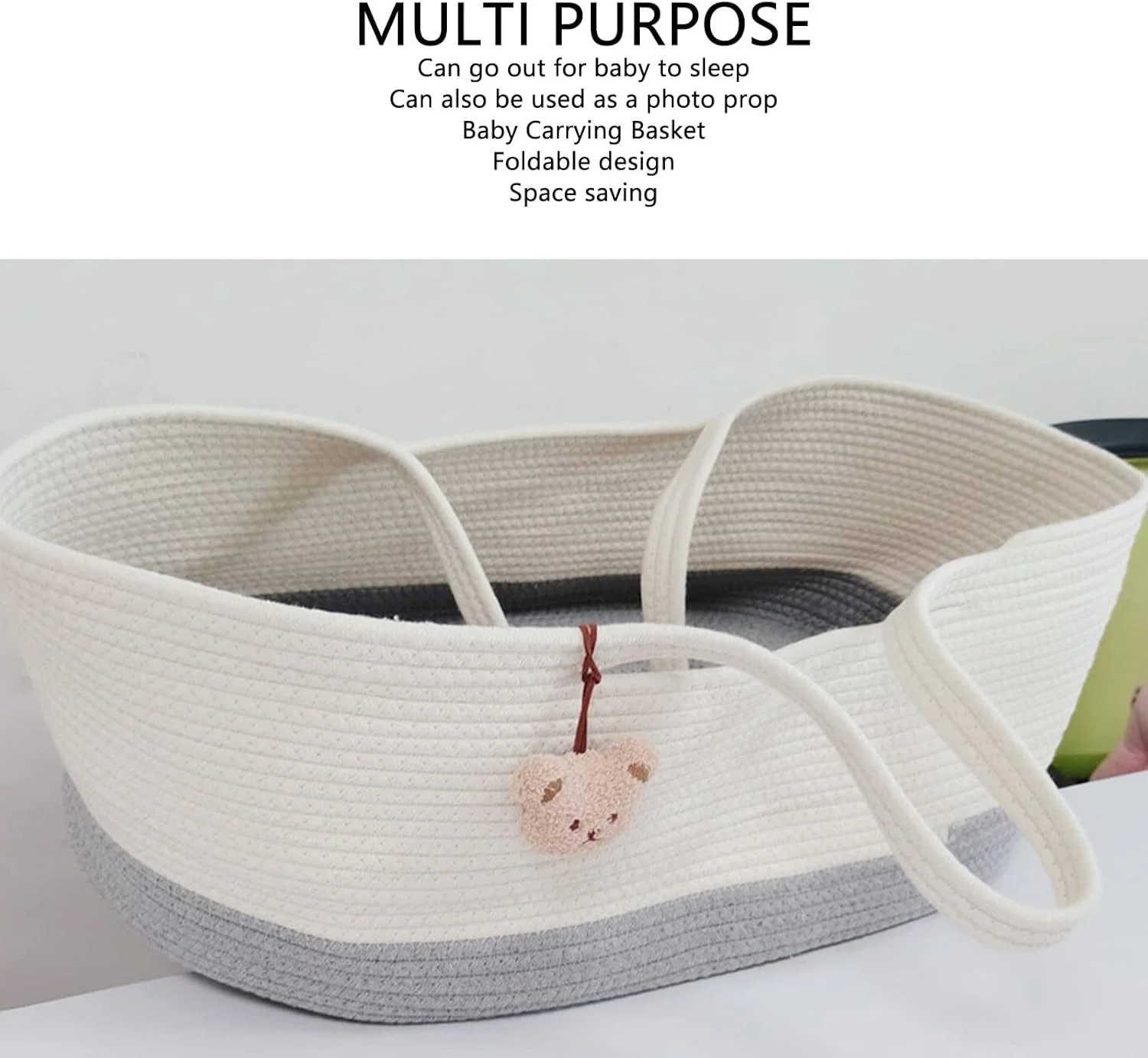 Portable Basket Carrying Bag, Baby Carrying Basket Storage Bin Newborn Sleeping Basket for Small Supplies Portable Basket Carrying Bag, Baby Carrying Basket Storage Bin Newborn Sleeping Basket for Small Supplies