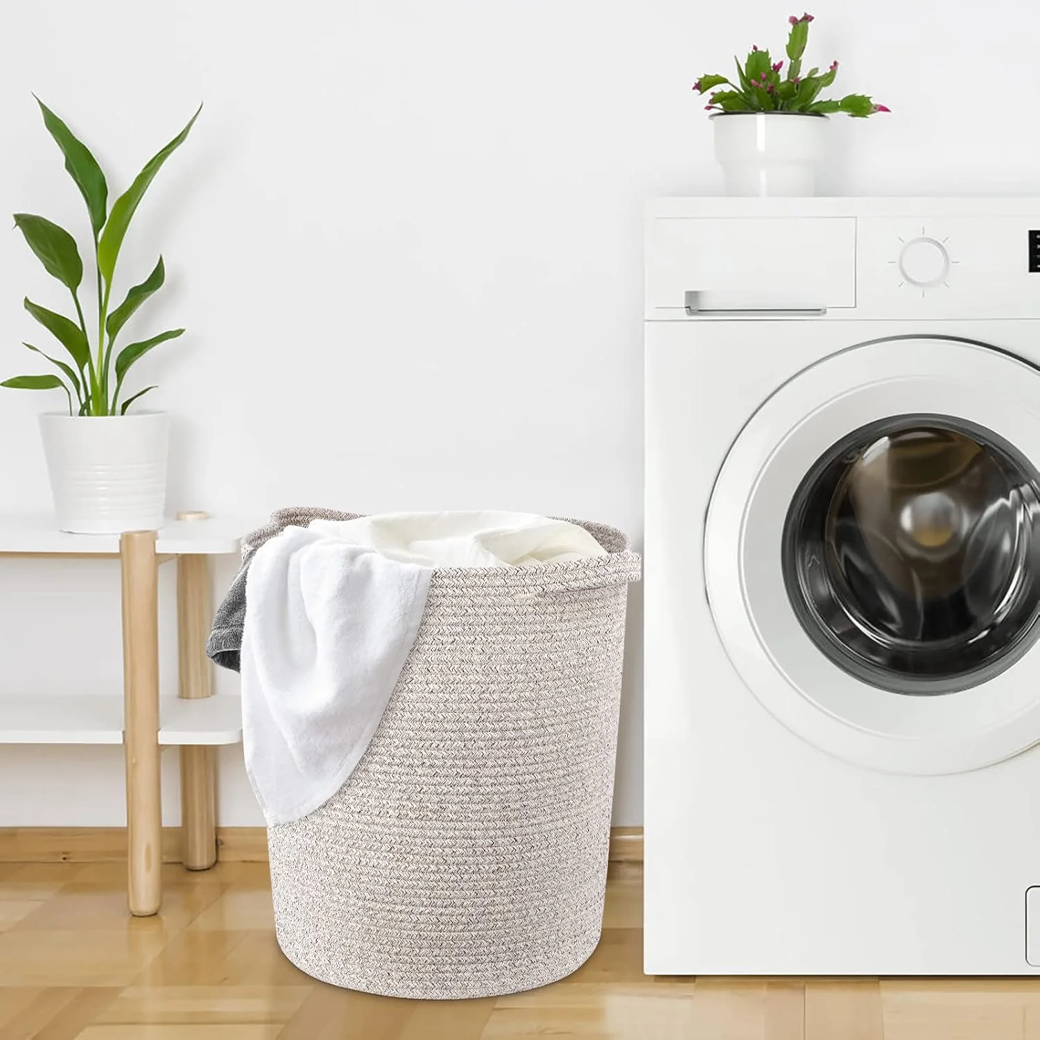 Woven Blanket Basket for Living Room,Decorative Cotton Rope Laundry Basket, Large Toy Storage Bin with Handles, Soft Tall Nursery Hamper for Kids’ Room & Laundry – Warm Brown | SweetMemo Woven Blanket Basket for Living Room,Decorative Cotton Rope Laundry Basket, Large Toy Storage Bin with Handles, Soft Tall Nursery Hamper for Kids’ Room & Laundry – Warm Brown | SweetMemo