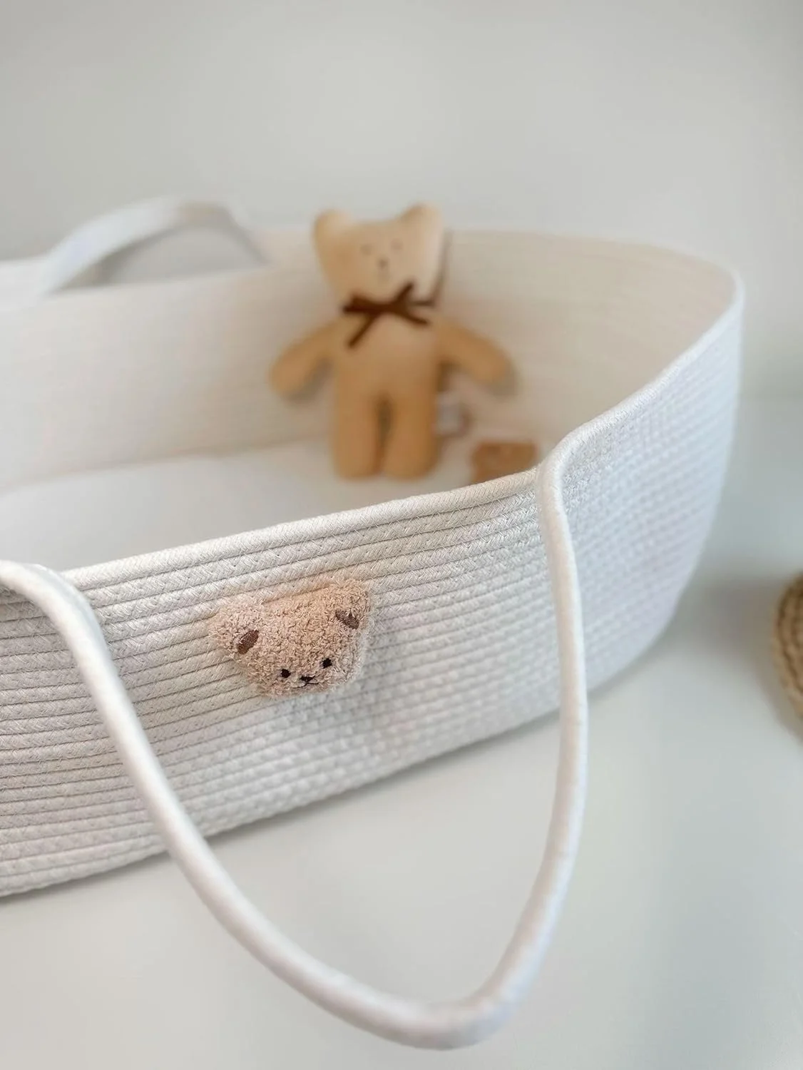 THE WHITE SHOP Sleeping Basket, Perfect Cute Cartoon Home Decor, Multi Functional Storage Sleeping Bassinet With 2 Handles,Convenient To Move Around, For Holiday Gift (Color : K)