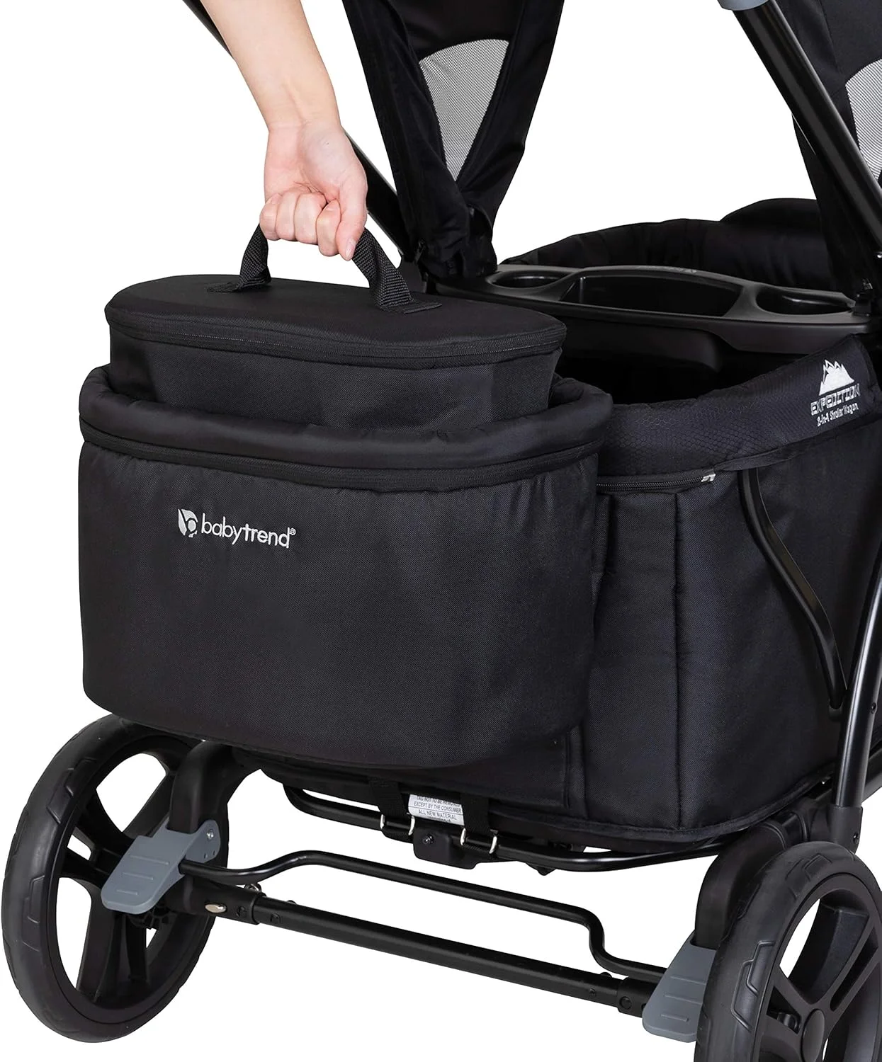 سبد ذخیره سازی لوکس واگن کالسکه کودک ترند، مشکی، یک تکه