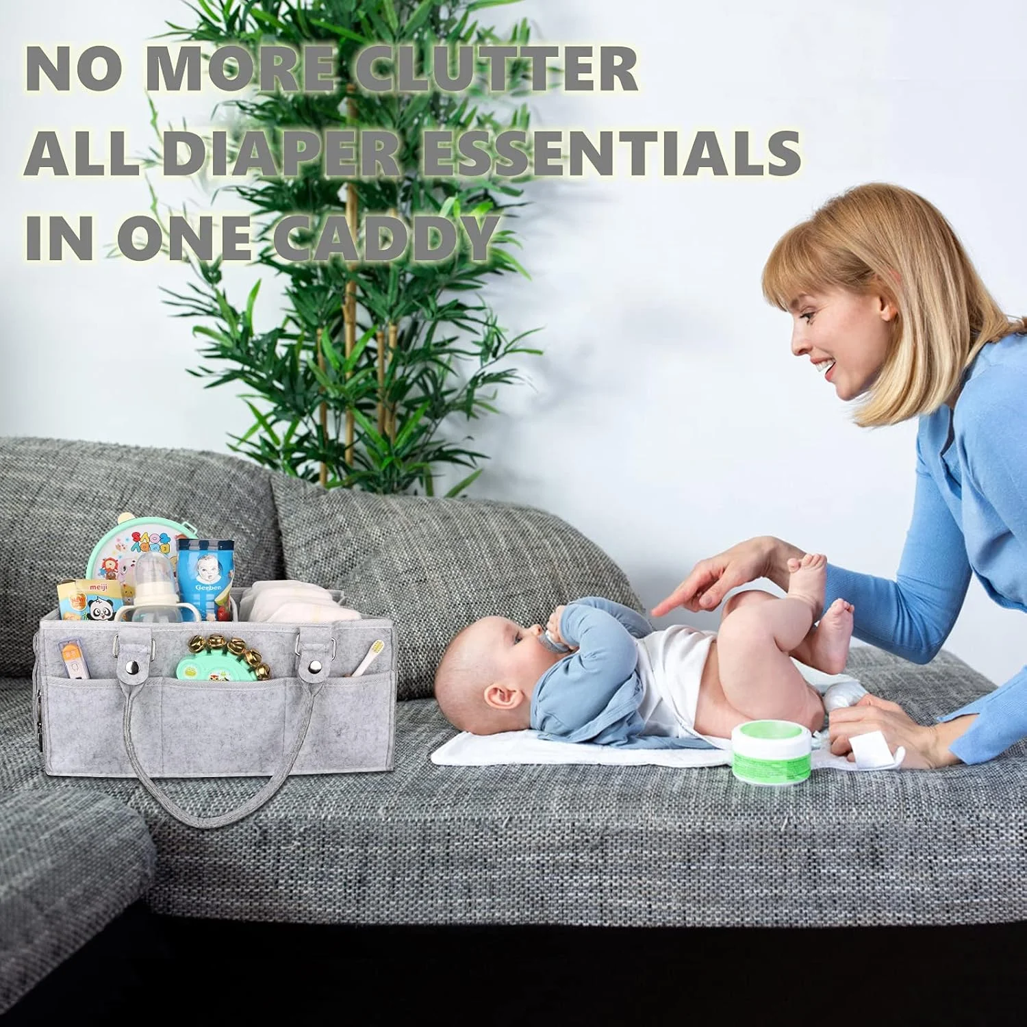 XUANGUO Baby Diaper Caddy Organizer with Handle Gender Neutral Baby Stuff Large Nursery Storage Bin Basket Portable Tote Bag Car Organizer Newborn Essentials Baby Registry Must Haves Item Grey XUANGUO Baby Diaper Caddy Organizer with Handle Gender Neutral Baby Stuff Large Nursery Storage Bin Basket Portable Tote Bag Car Organizer Newborn Essentials Baby Registry Must Haves Item Grey