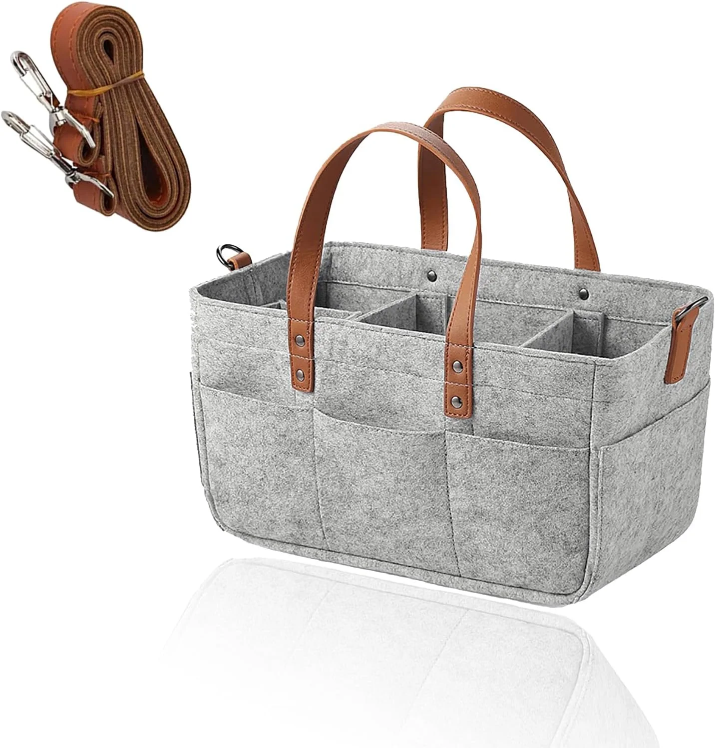 کیف لوازم کودک با بند شانه و دسته چرمی، کیف لوازم قابل حمل برای نوزاد پسر و دختر، سبد بزرگ چند منظوره برای نگهداری لوازم کودک