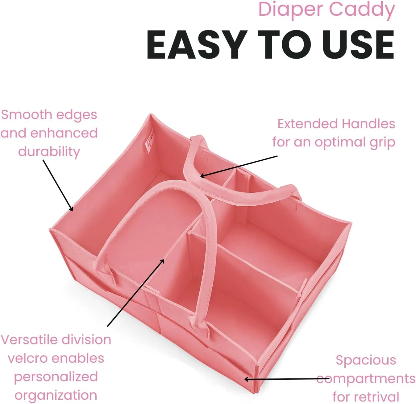 ارگانایزر پوشک بچه پاندا ایر، بسته 2 عددی، سبد نگهداری لوازم کودک قابل حمل برای دستمال مرطوب و وسایل نوزاد، ارگانایزر تاشو با طراحی تقسیم شده (قرمز/صورتی) ارگانایزر پوشک بچه پاندا ایر، بسته 2 عددی، سبد نگهداری لوازم کودک قابل حمل برای دستمال مرطوب و وسایل نوزاد، ارگانایزر تاشو با طراحی تقسیم شده (قرمز/صورتی)