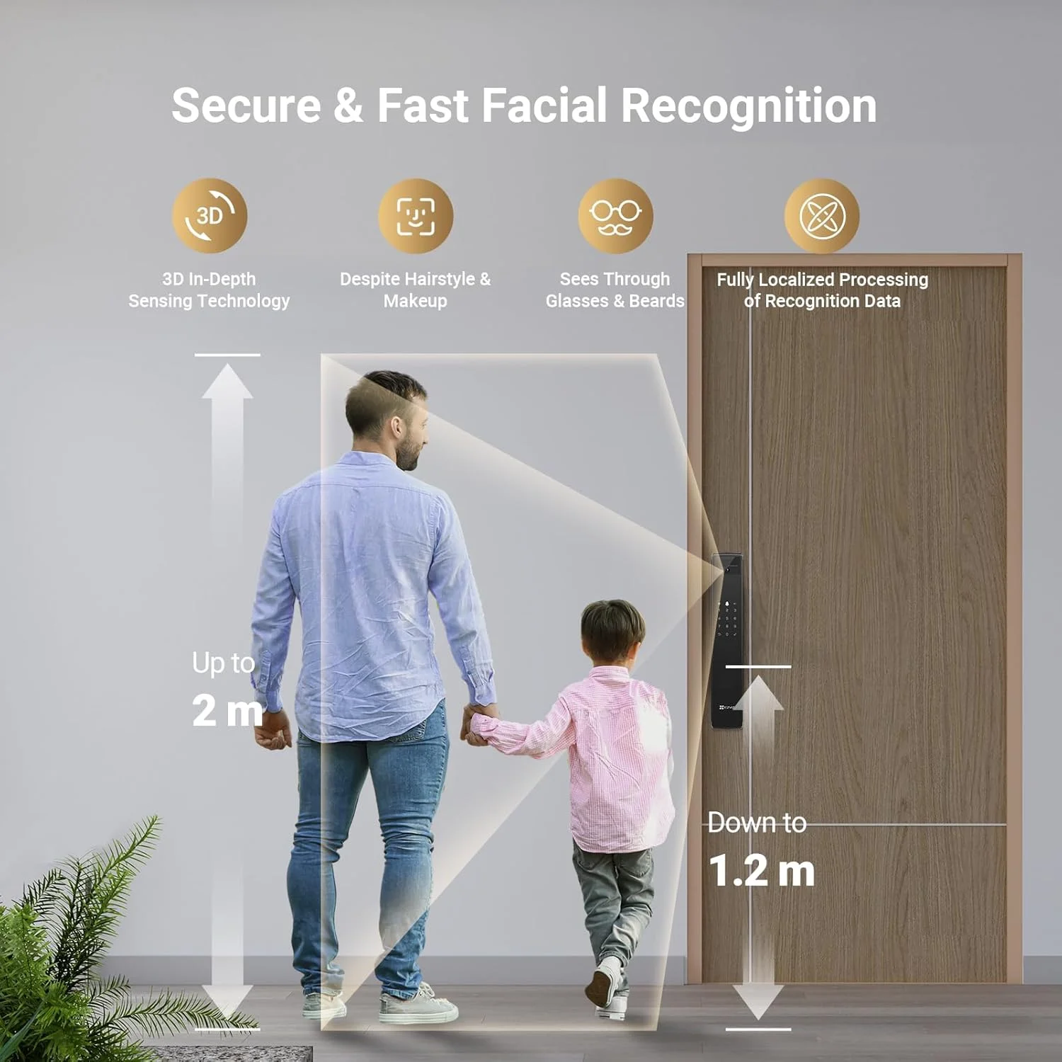 قفل هوشمند EZVIZ مدل Y3000FVP PLUS، قفل درب هوشمند 8 در 1، قفل درب تشخیص چهره سه بعدی و رگ دست، وای فای داخلی + 8 گیگابایت حافظه، دید در شب، اینترکام فعال و ایمنی کودک (مورتایس 6068) قفل هوشمند EZVIZ مدل Y3000FVP PLUS، قفل درب هوشمند 8 در 1، قفل درب تشخیص چهره سه بعدی و رگ دست، وای فای داخلی + 8 گیگابایت حافظه، دید در شب، اینترکام فعال و ایمنی کودک (مورتایس 6068)