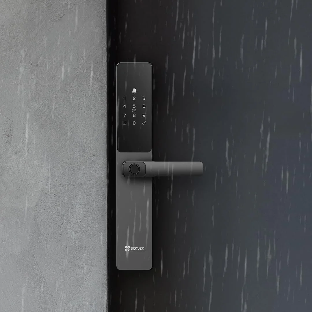قفل هوشمند EZVIZ مدل DL05، قفل درب بدون کلید 7 در 1، با دسترسی از طریق اثر انگشت، گزینه های باز کردن قفل متعدد، هشدارهای فوری، مقاوم در برابر آب و هوا، کنترل حریم خصوصی ایمنی کودک (DL05-خاکستری، زبانه 6068)