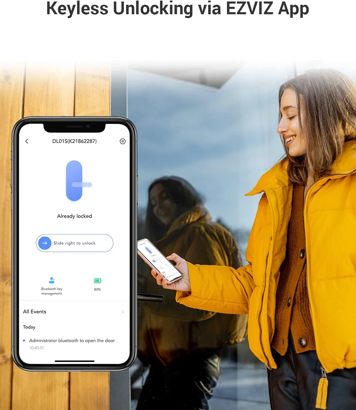 قفل هوشمند EZVIZ با WiFi، قفل الکترونیکی اتوماتیک، نصب آسان، حالت حریم خصوصی، مدیریت کاربر از طریق برنامه خانه هوشمند، DL01S قفل هوشمند EZVIZ با WiFi، قفل الکترونیکی اتوماتیک، نصب آسان، حالت حریم خصوصی، مدیریت کاربر از طریق برنامه خانه هوشمند، DL01S