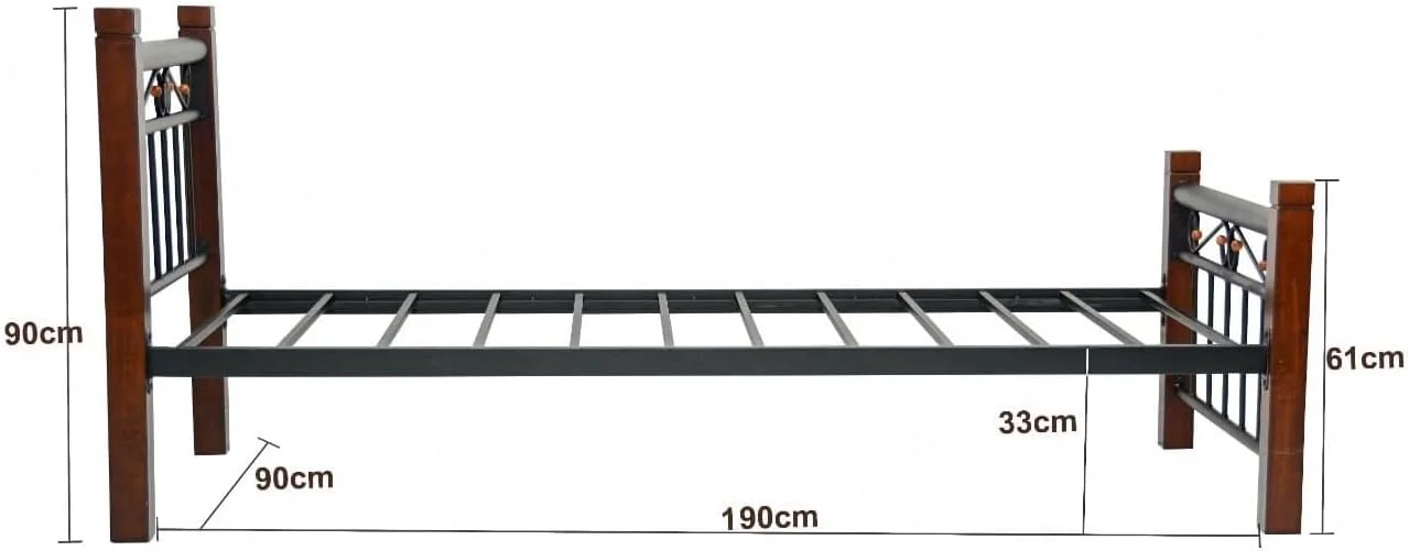 تخت خواب یک نفره چوبی فلزی مدرن سولشا 90x190 سانتی متر تخت خواب یک نفره چوبی فلزی مدرن سولشا 90x190 سانتی متر