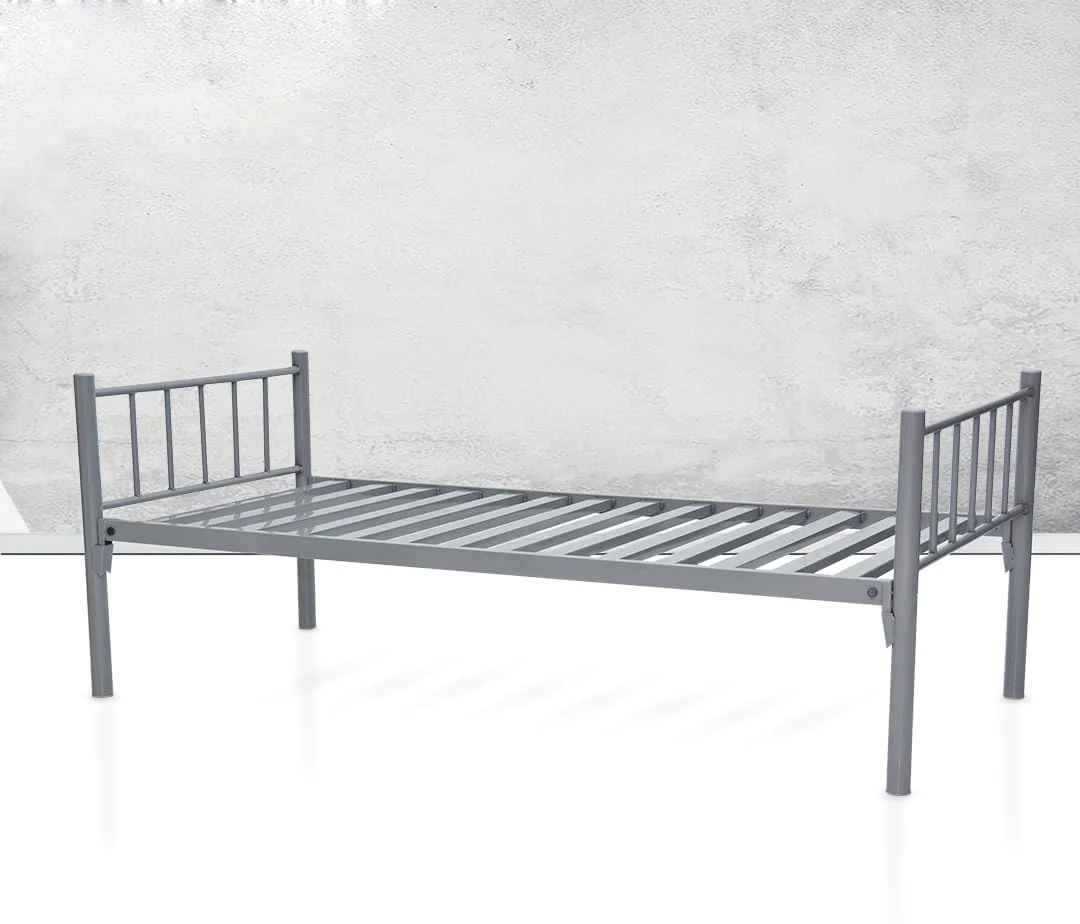 تخت خواب یک نفره فلزی خاکستری SULSHA، ابعاد 90X190X40 سانتی متر