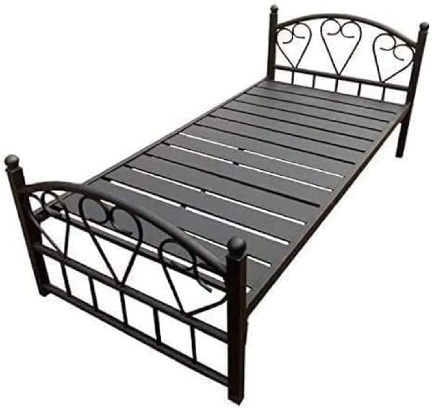 تخت فلزی یک نفره شیک SULSHA، مقاوم و بادوام، مشکی، 190x90x90 سانتی متر