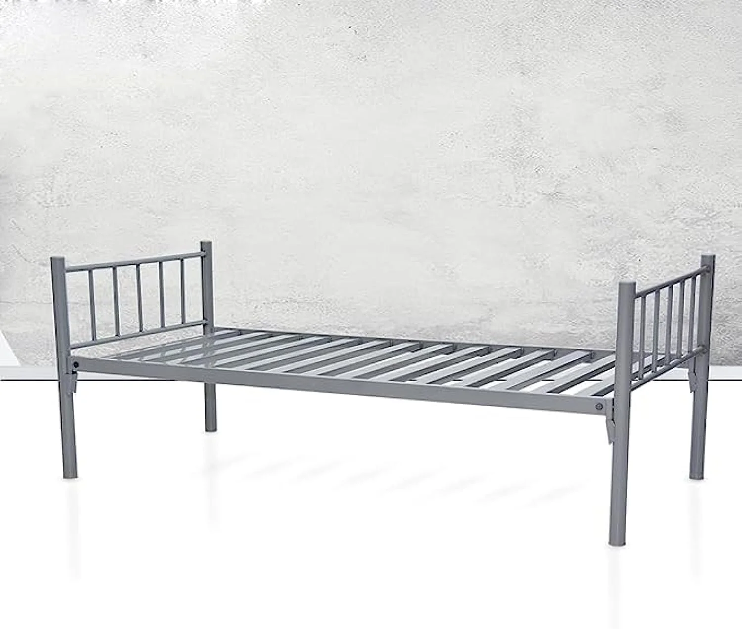 تخت فلزی یک نفره سنگین و مقاوم سولشا، رنگ نقره ای - ابعاد (طول x عرض x ارتفاع) 190 x 90 x 70 سانتی متر