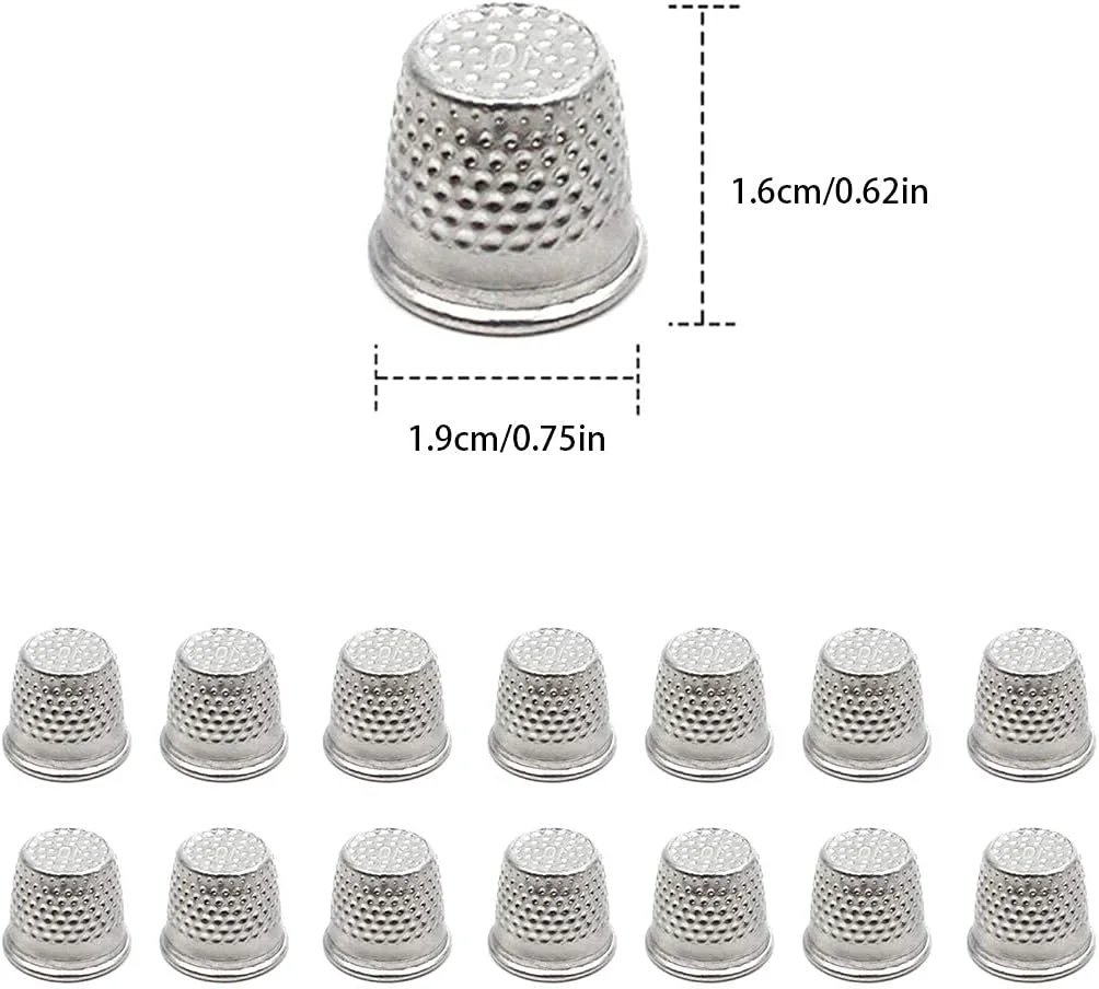 انگشتانه خیاطی فلزی KASTWAVE، محافظ انگشت برای صنایع دستی DIY، 15 عددی (19×18 میلی متر) انگشتانه خیاطی فلزی KASTWAVE، محافظ انگشت برای صنایع دستی DIY، 15 عددی (19×18 میلی متر)