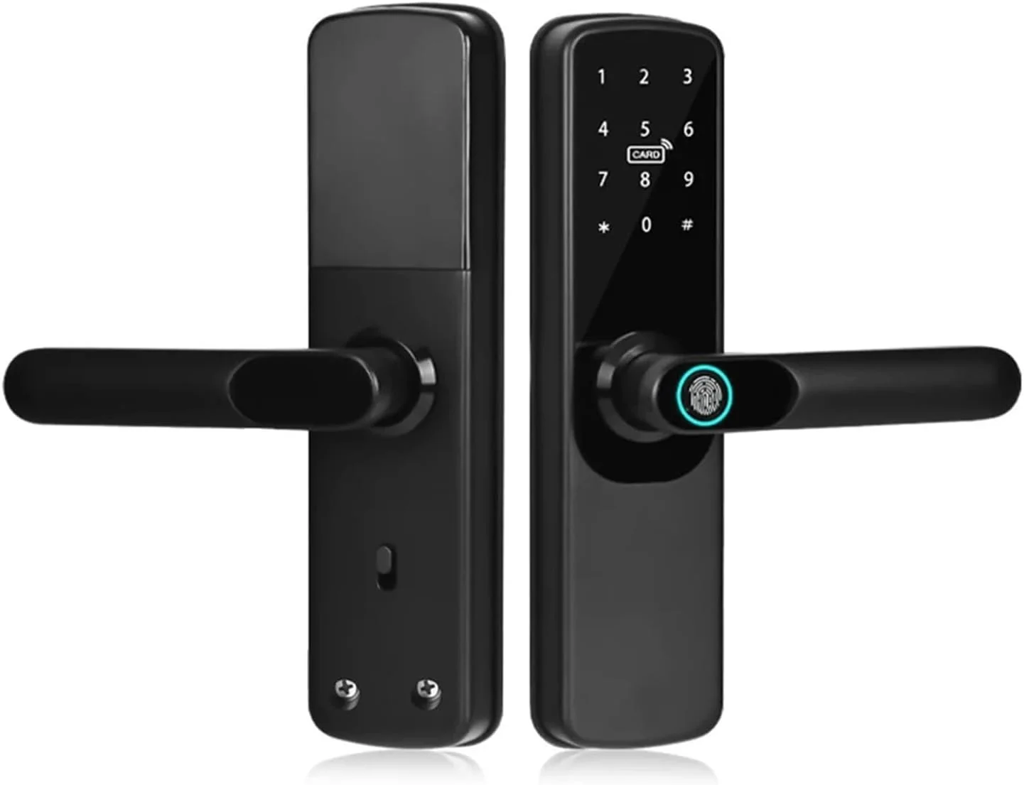 قفل هوشمند درب ورودی Tuya قفل درب هوشمند ضد دید زدن دستگیره امنیتی اثر انگشت کنترل برنامه لوازم جانبی برای درب های خانه و محل کار