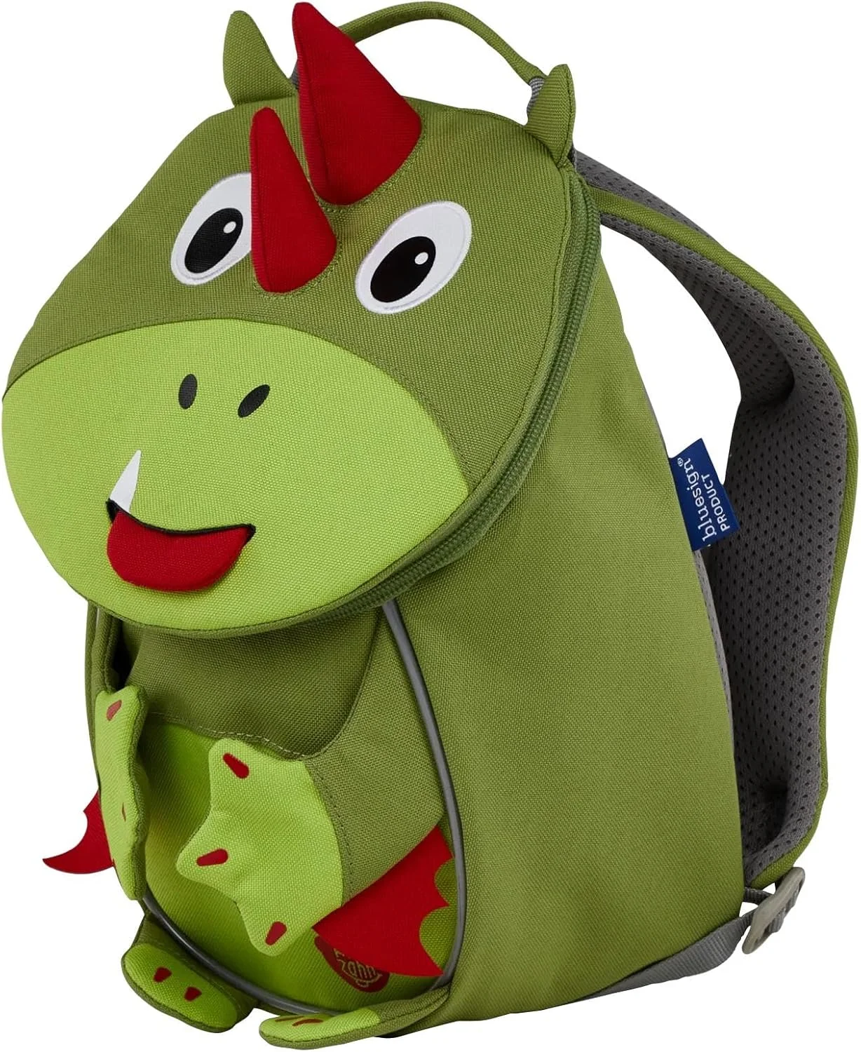 کوله پشتی کودکانه Affenzahn Little Friend مناسب کودکان 1 تا 3 سال، ارگونومیک، دارای زبانه کششی بازتابنده با پلاک نام، طرح اژدها - سبز، اژدها - سبز، سایز واحد، کوله پشتی