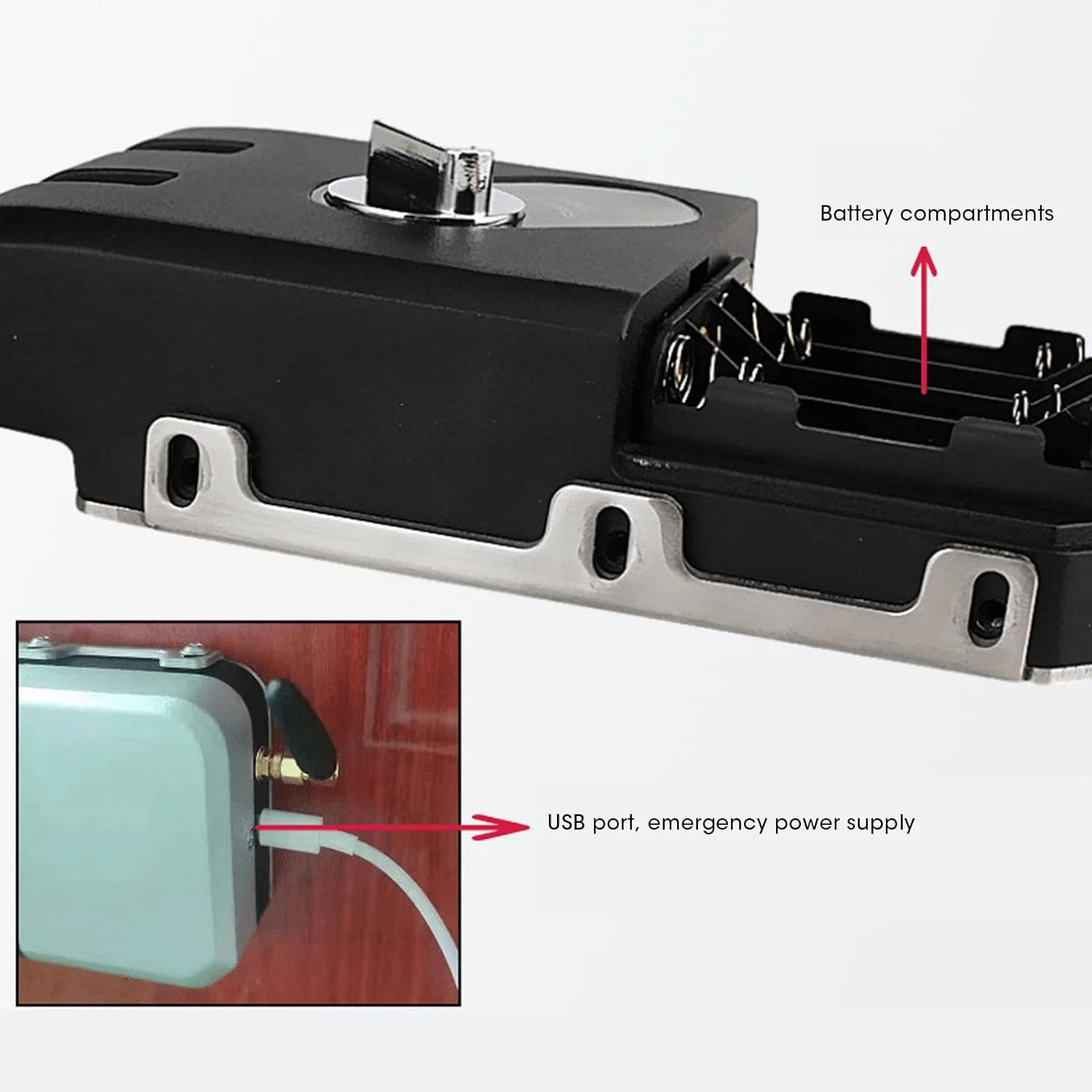 قفل درب هوشمند SJHDKLW، قفل خودکار سگک با کنترل از راه دور القایی، بدنه قفل استیل ضد زنگ ضخیم شده 3 میلی متری برای ویلا و مجتمع مسکونی