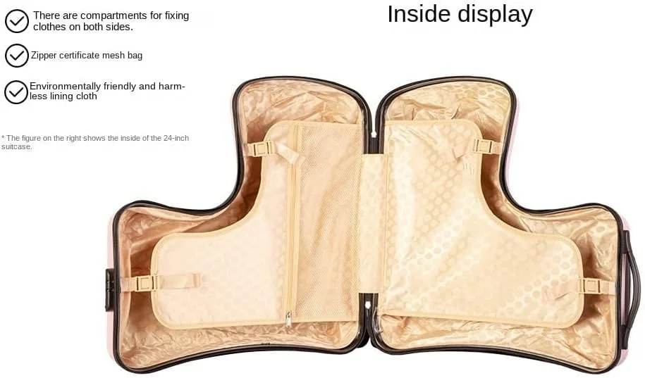 چمدان مسافرتی کودکانه AO WEI LA OW، چمدان چرخ دار PC با قابلیت سوار شدن، مناسب برای کودکان 6 تا 12 سال (سایز 24 اینچ - طرح Checkd)