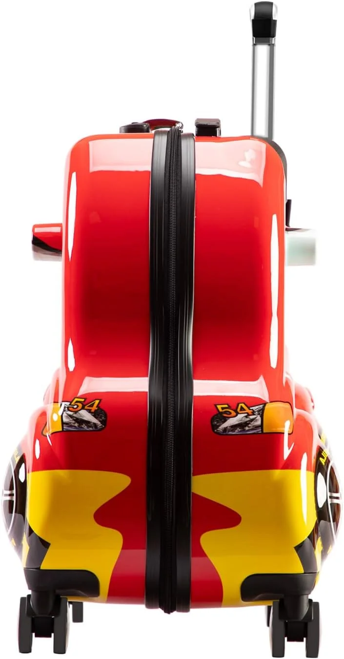 چمدان چرخ دار کودکانه AO WEI LA OW مناسب برای کودکان 3 تا 12 ساله (ماشین قرمز سایز بزرگ 25 اینچ)
