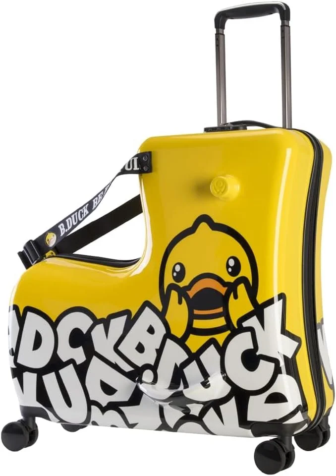 چمدان مسافرتی کودکانه AO WEI LA OW، چمدان چرخ دار PC با قابلیت سوار شدن، مناسب برای کودکان 6 تا 12 سال (سایز 24 اینچ - طرح Checkd)