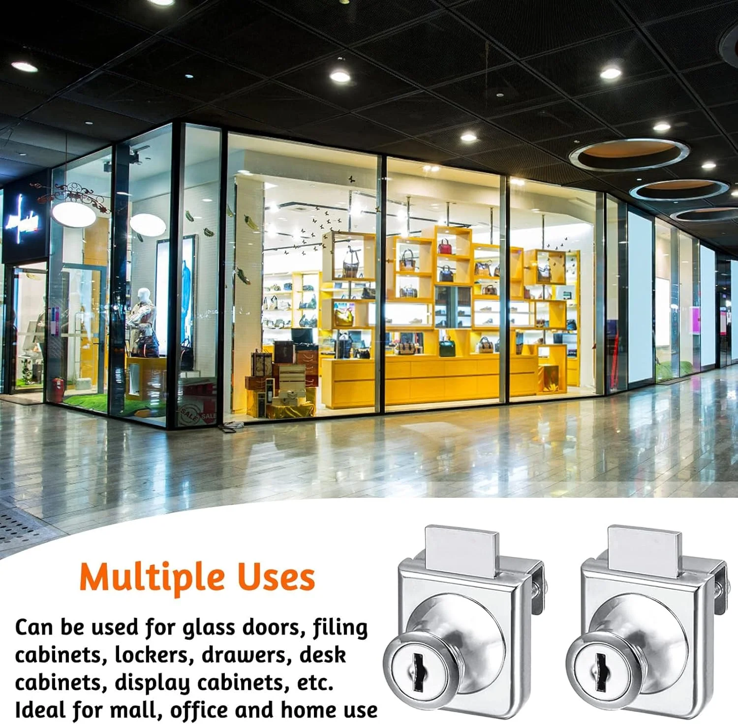 قفل کابینت شیشه ای 2 عددی، قفل درب شیشه ای تکی، قفل جایگزین کابینت ویترینی برای درب شیشه ای 5-8 میلی متری، کلید جداگانه بدون نیاز به سوراخکاری، آلیاژ روی (همراه با 4 کلید) قفل کابینت شیشه ای 2 عددی، قفل درب شیشه ای تکی، قفل جایگزین کابینت ویترینی برای درب شیشه ای 5-8 میلی متری، کلید جداگانه بدون نیاز به سوراخکاری، آلیاژ روی (همراه با 4 کلید)