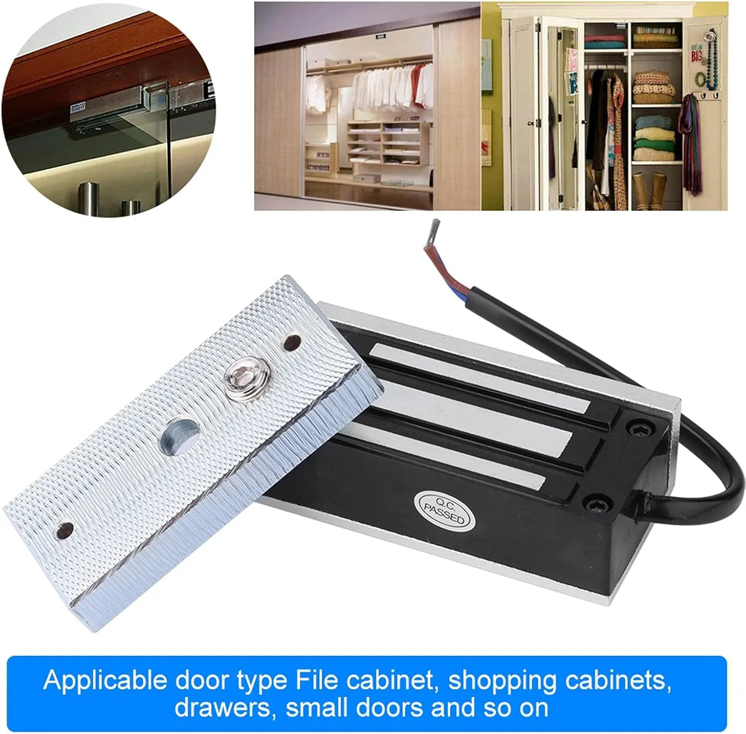 قفل الکترومغناطیسی، Bewinner 60kg 130LBs کنترل دسترسی نیروی قوی الکتریکی مغناطیسی، جهت دار داخلی، نوع درب قابل استفاده فایل کابینت، کابینت های خرید