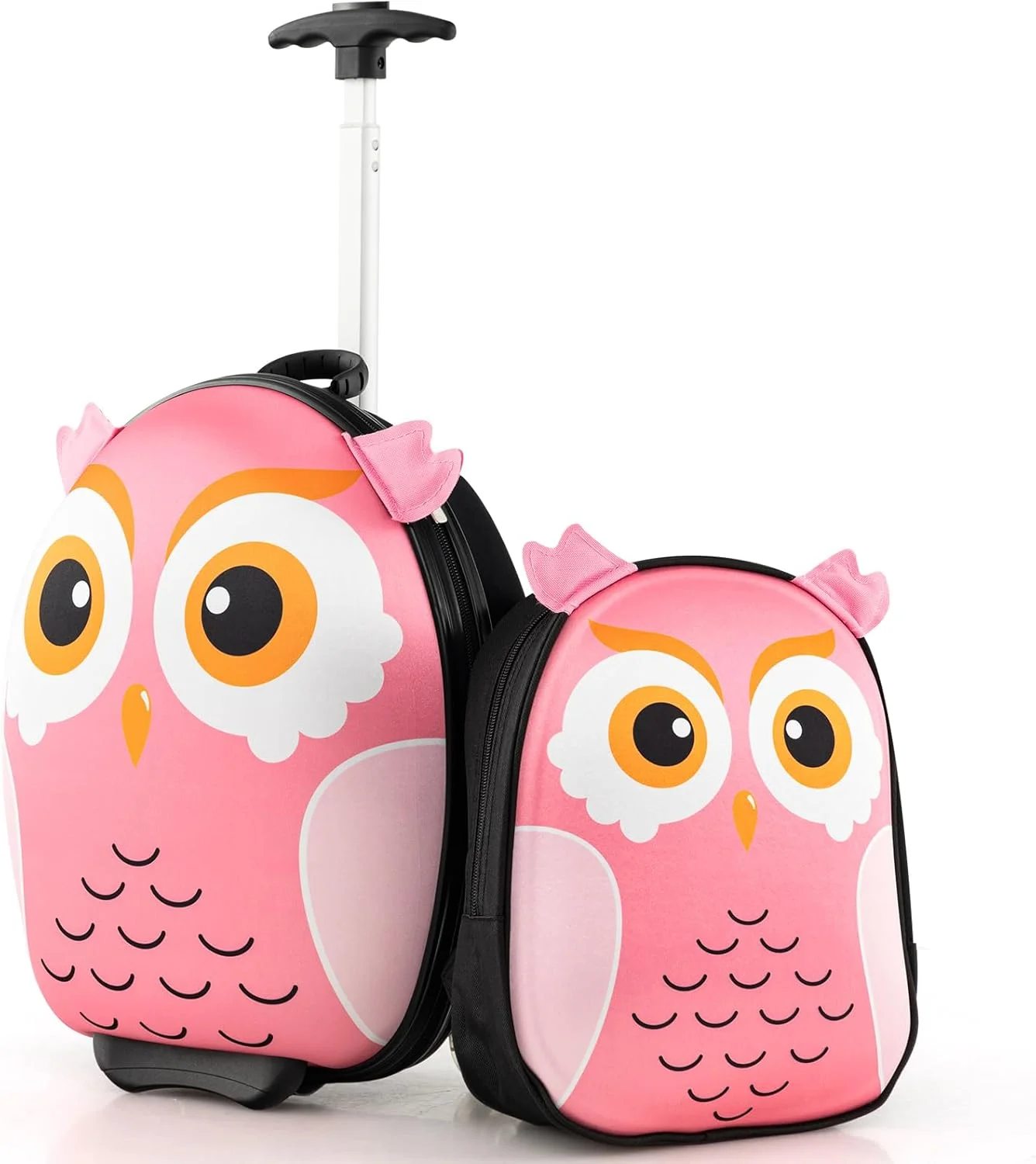 مجموعه چمدان کودک 2 تکه بیبی جوی، چمدان چرخدار 16 اینچی به همراه کوله پشتی 12 اینچی، چمدان کابین سایز مورد تایید هواپیمایی برای دختران، پسران، کودکان نوپا