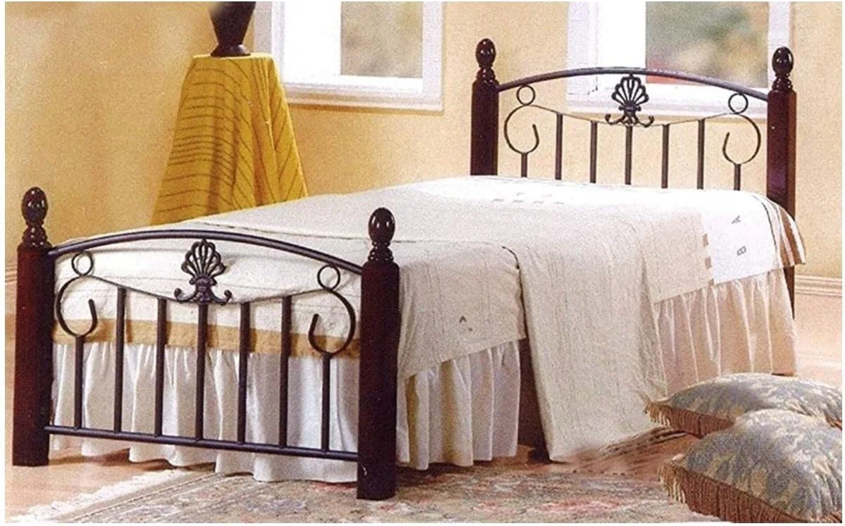SULSHA furniture Wooden And Steel Durable Single Bed For Home Brown 190X90X15Cm Sul0883