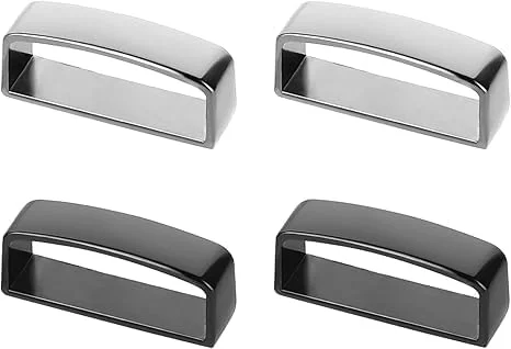 Tazweeq 4 Pcs Groove Belt Keepers, Stainless Steel Brass Alloy Loops Anti Slip Black Men's Belt Buckle Accessories, 1.5 Inches(38mm-40mm)