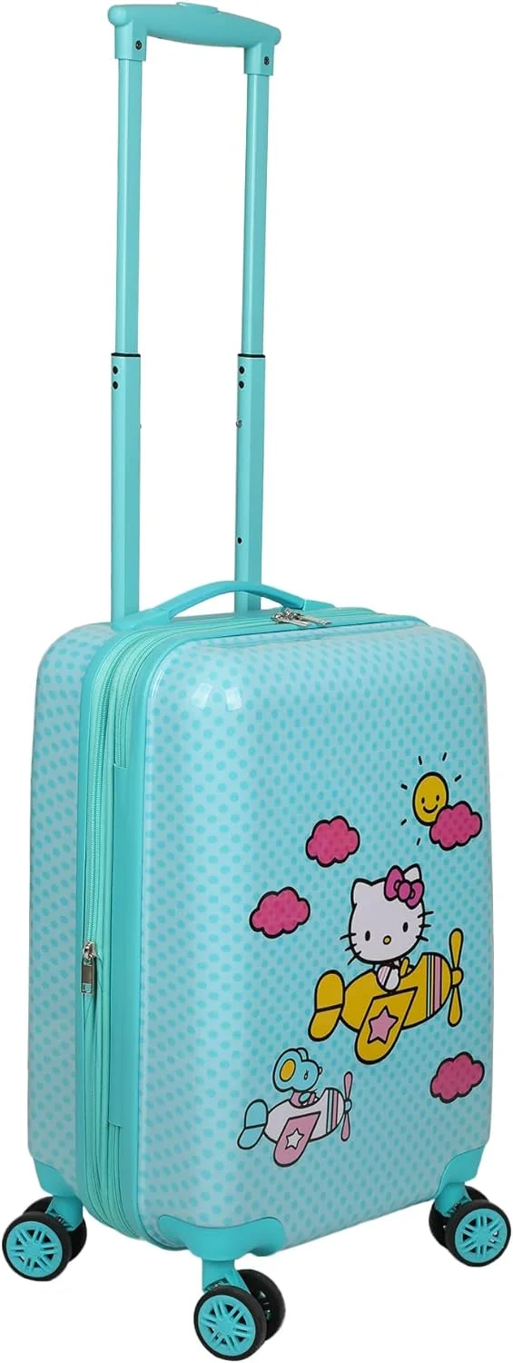 چمدان چرخ دار کودکانه 20 اینچی Bioworld Hello Kitty با طرح هواپیما و دسته تلسکوپی چمدان چرخ دار کودکانه 20 اینچی Bioworld Hello Kitty با طرح هواپیما و دسته تلسکوپی