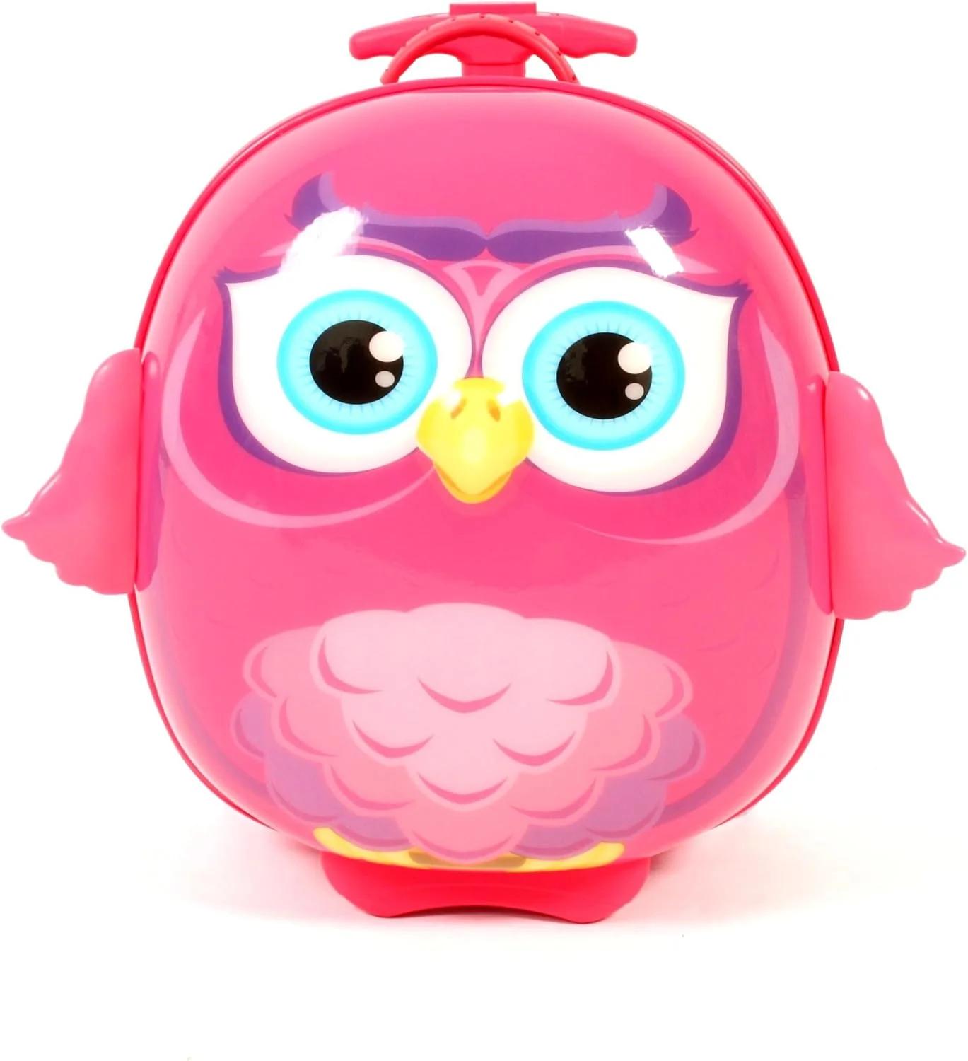 Bayer Chic 2000 Bouncie Kinder-Trolley Mit 3D-eulen-Motiv, Kindergepäck Children's Luggage, 40 cm, Pink (Eule), 40 cm, Children's Luggage