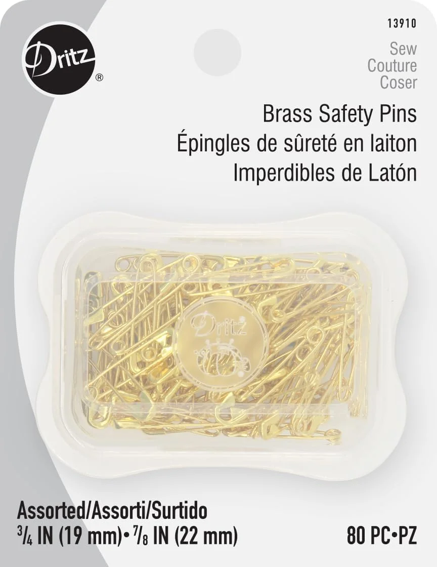 سنجاق قفلی های برنجی دریتز، سایزهای 3/4 اینچ و 7/8 اینچ، تعداد 80 عدد