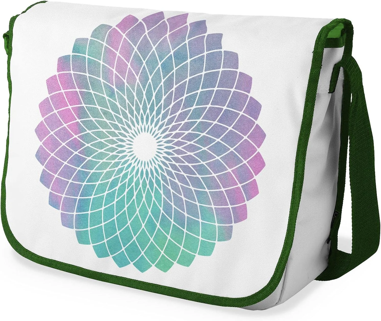 کیف مدرسه ای پیام رسان چاپی دیجیتال Bonamaison با بند خاکی رنگ برای دانش آموزان، کیف کراس بادی، کیف پیک، کیف شانه ای برای کودکان، دختران، پسران، اندازه: 29x36 سانتی متر