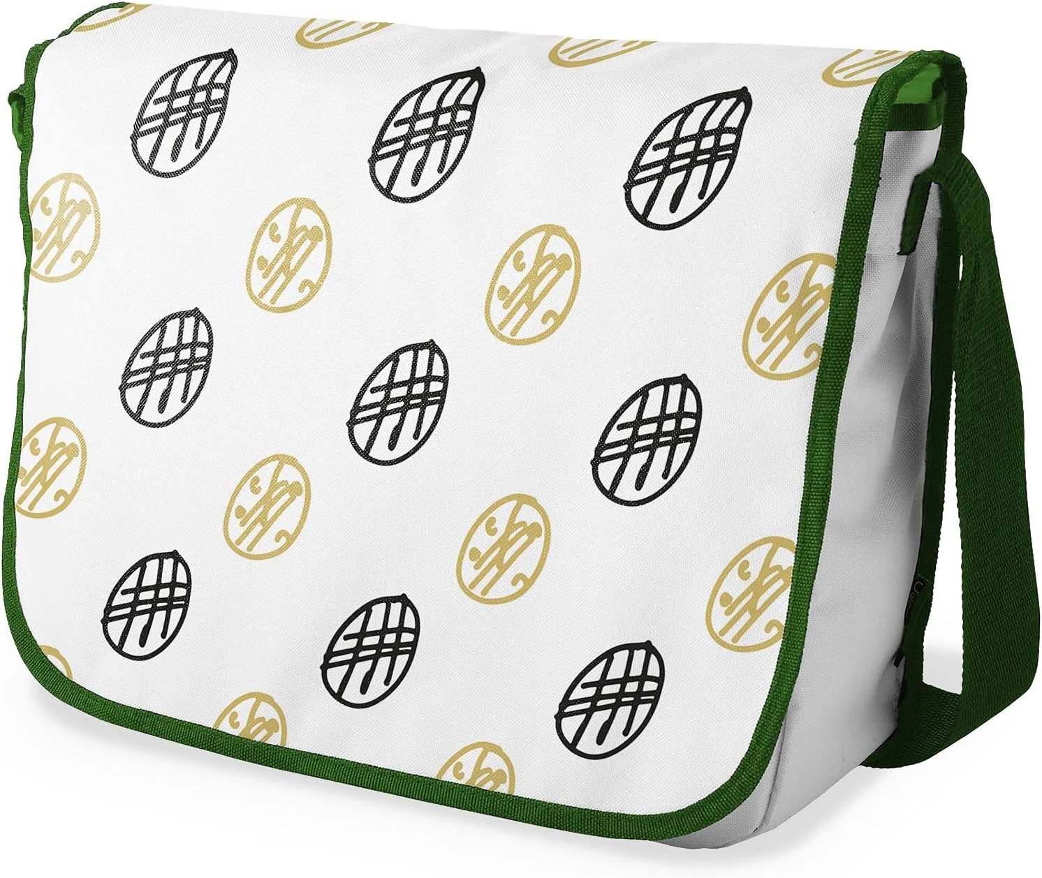 کیف مدرسه ای پیام رسان چاپی دیجیتال Bonamaison با بند خاکی رنگ برای دانش آموزان، کیف کراس بادی، کیف پیک، کیف شانه ای برای کودکان، دختران، پسران، اندازه: 29x36 سانتی متر