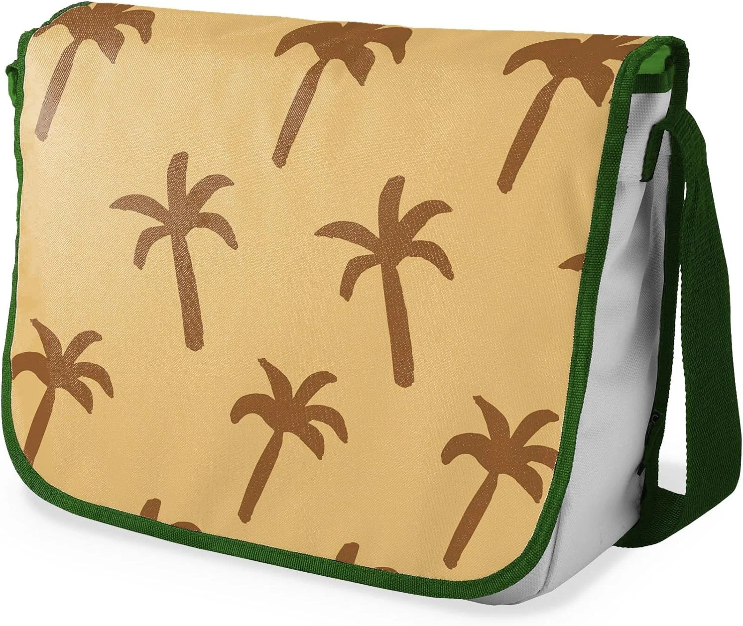 کیف مدرسه ای پیام رسان چاپی دیجیتال Bonamaison با بند خاکی رنگ برای دانش آموزان، کیف کراس بادی، کیف پیک، کیف شانه ای برای کودکان، دختران، پسران، اندازه: 29x36 سانتی متر