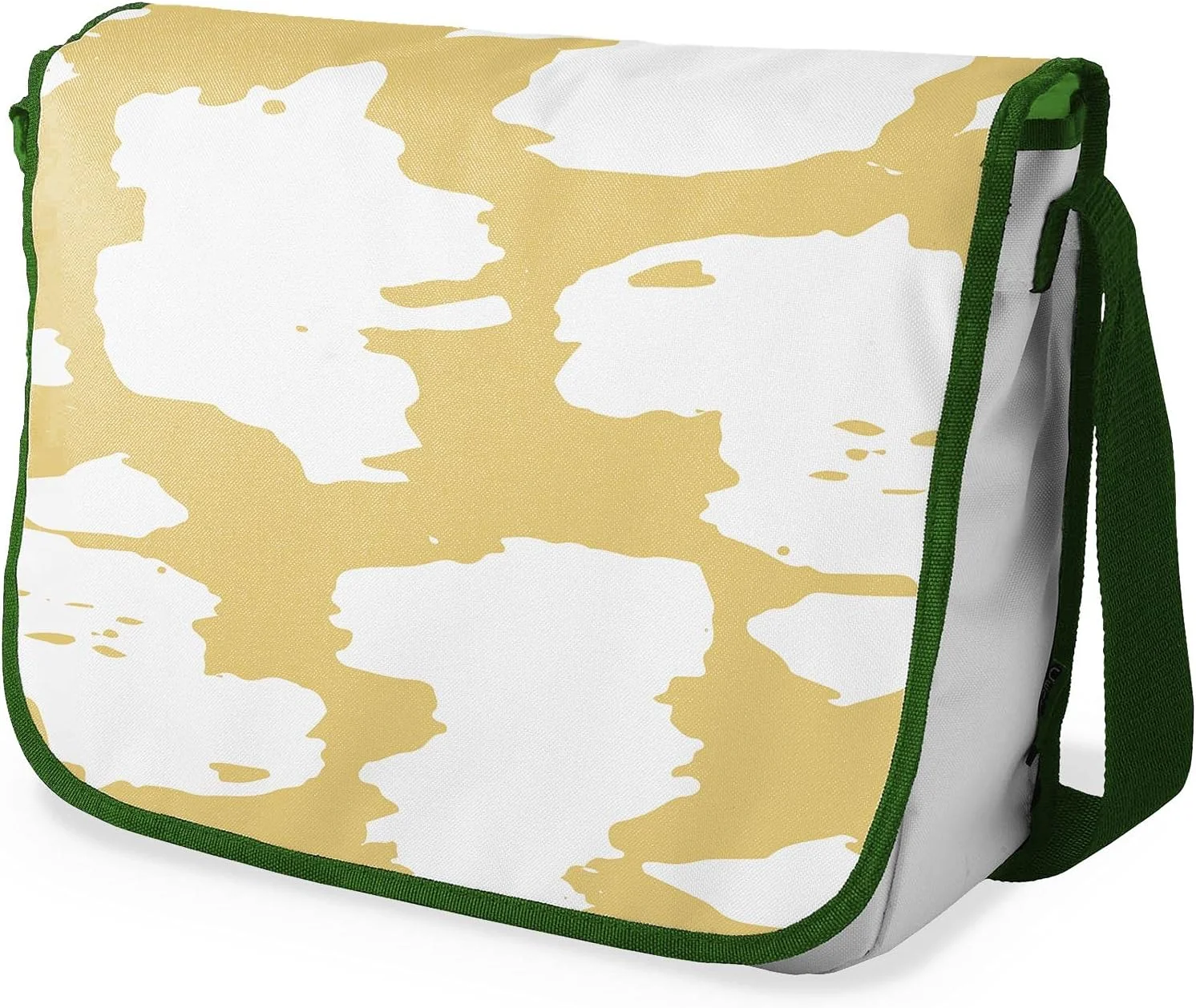 کیف مدرسه ای پیام رسان چاپی دیجیتال بونامیزون با بند خاکی رنگ برای دانش آموزان، کیف کراس بادی، کیف پیک، کیف شانه ای برای کودکان، دختران، پسران، اندازه: 29x36 سانتی متر