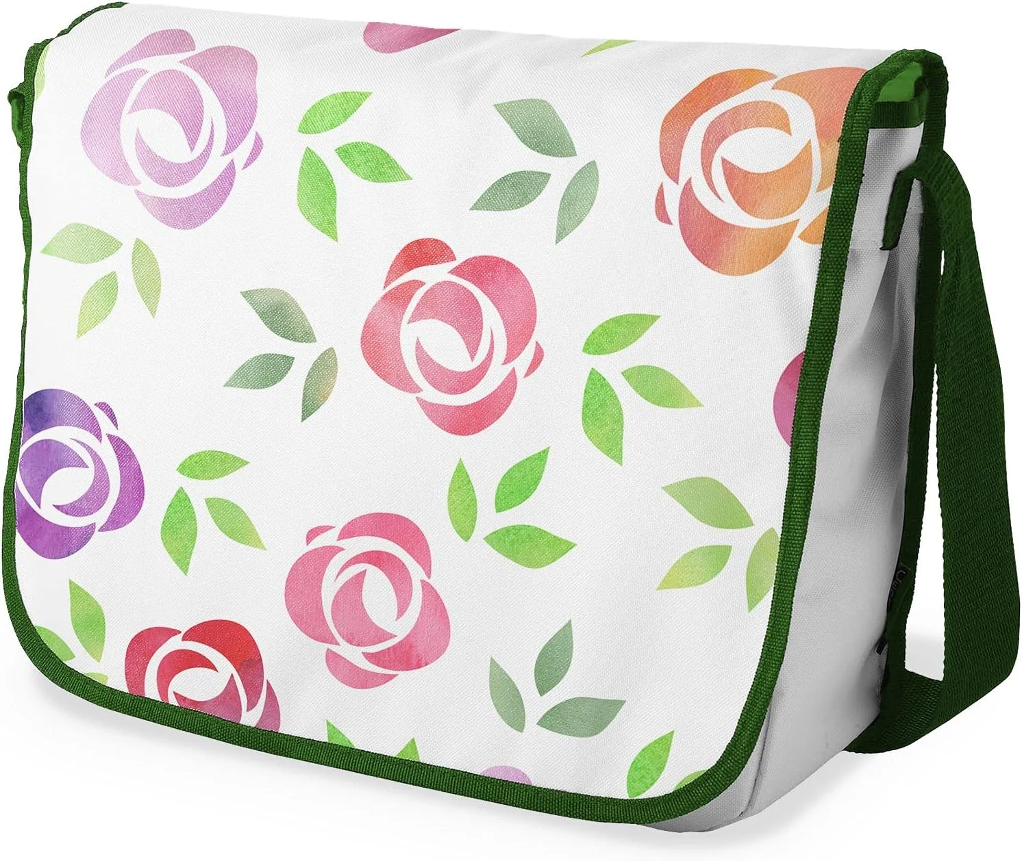 کیف مدرسه ای پیام رسان چاپی دیجیتال Bonamaison با بند خاکی رنگ برای دانش آموزان، کیف کراس بادی، کیف پیک، کیف شانه ای برای کودکان، دختران، پسران، اندازه: 29x36 سانتی متر