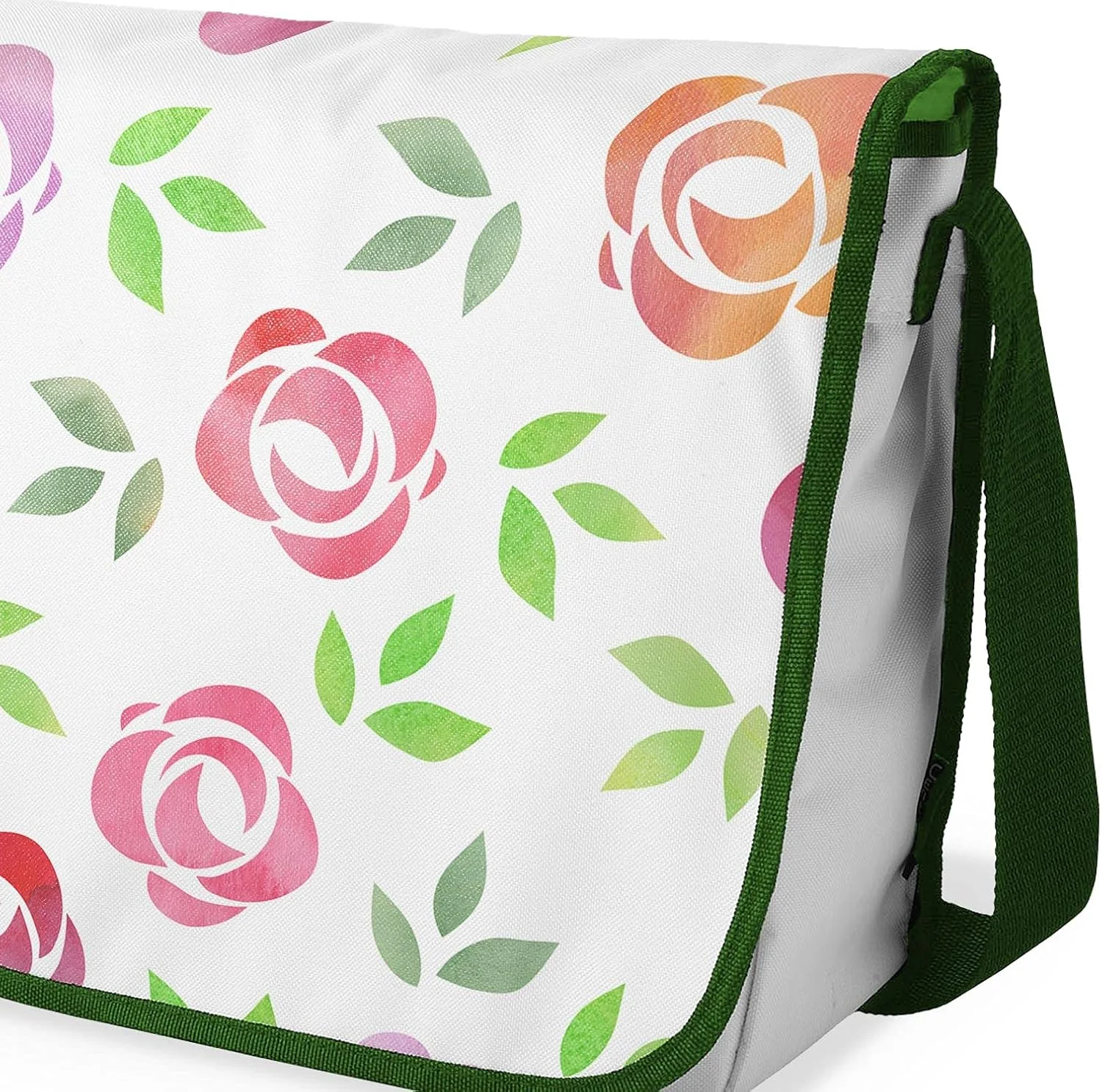 کیف مدرسه ای پیام رسان چاپی دیجیتال Bonamaison با بند خاکی رنگ برای دانش آموزان، کیف کراس بادی، کیف پیک، کیف شانه ای برای کودکان، دختران، پسران، اندازه: 29x36 سانتی متر