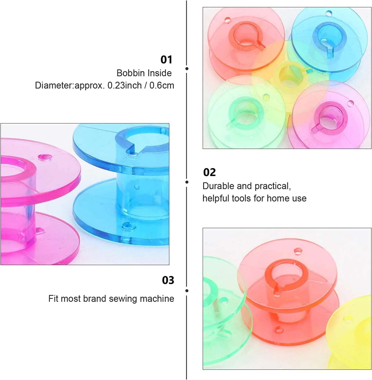 جاسول 25 عدد ماسوره چرخ خیاطی پلاستیکی با جعبه پلاستیکی برای چرخ خیاطی های اوشا، برادر، سینگر و ژانومه