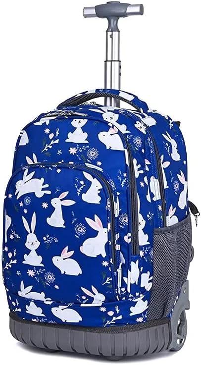 CONPHERON Trolley Backpack with Wheels Rolling School Bag for Girls Boys Students Children's Luggage Travel Luggage Trolley Travel Suitcase