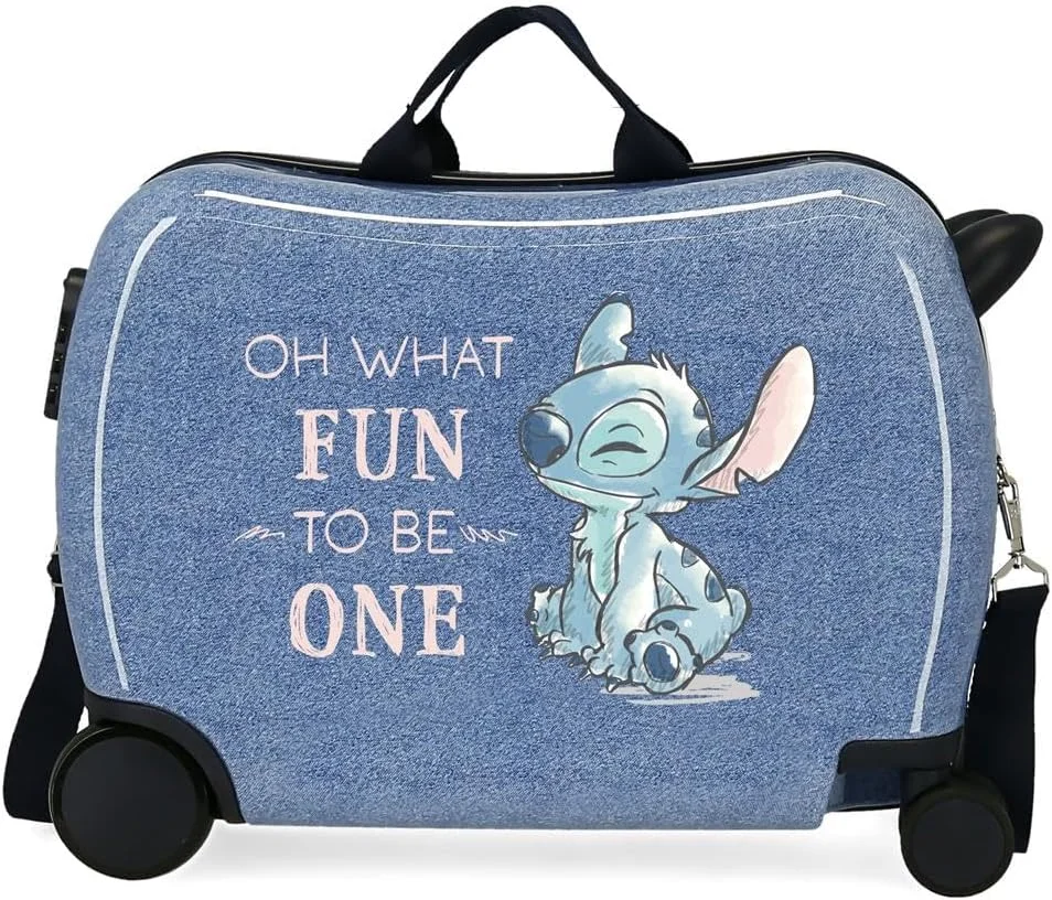 چمدان کودکانه دیزنی استیچ مدل Dance It Out آبی 50 x 38 x 20 سانتی متر، ABS سخت، قفل ترکیبی جانبی، 34 لیتر، 1.8 کیلوگرم، 2 چرخ، چمدان دستی آبی، سایز یکتا، چمدان کودکانه