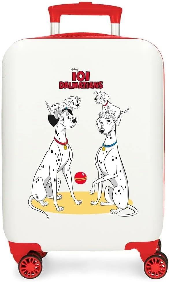 چمدان کابین خانوادگی Joumma Disney Dalmatas، سفید، 33 x 50 x 20 سانتی متر، ABS سخت، قفل ترکیبی جانبی، 28.4 لیتر، 2 کیلوگرم، 4 چرخ دوبل، چمدان دستی، سفید، چمدان کابین