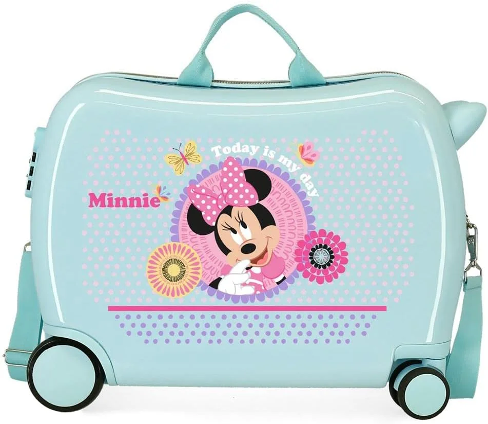 چمدان کودکانه دیزنی مینی موس مدل Today is my day آبی 50x39x20 سانتی متر، ABS سخت، قفل ترکیبی جانبی، 34 لیتر، 1.8 کیلوگرم، 4 چرخ، مناسب برای حمل دستی، آبی، چمدان کودکانه