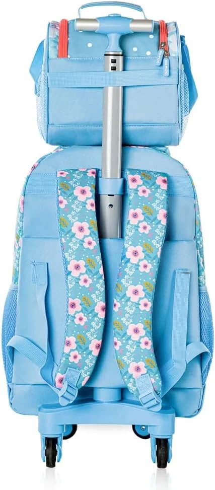 ست مدرسه ترولی 4 چرخ ایزی کیدز 18 اینچی به همراه کیف غذا و جامدادی - نسخه فلورا ست مدرسه ترولی 4 چرخ ایزی کیدز 18 اینچی به همراه کیف غذا و جامدادی - نسخه فلورا