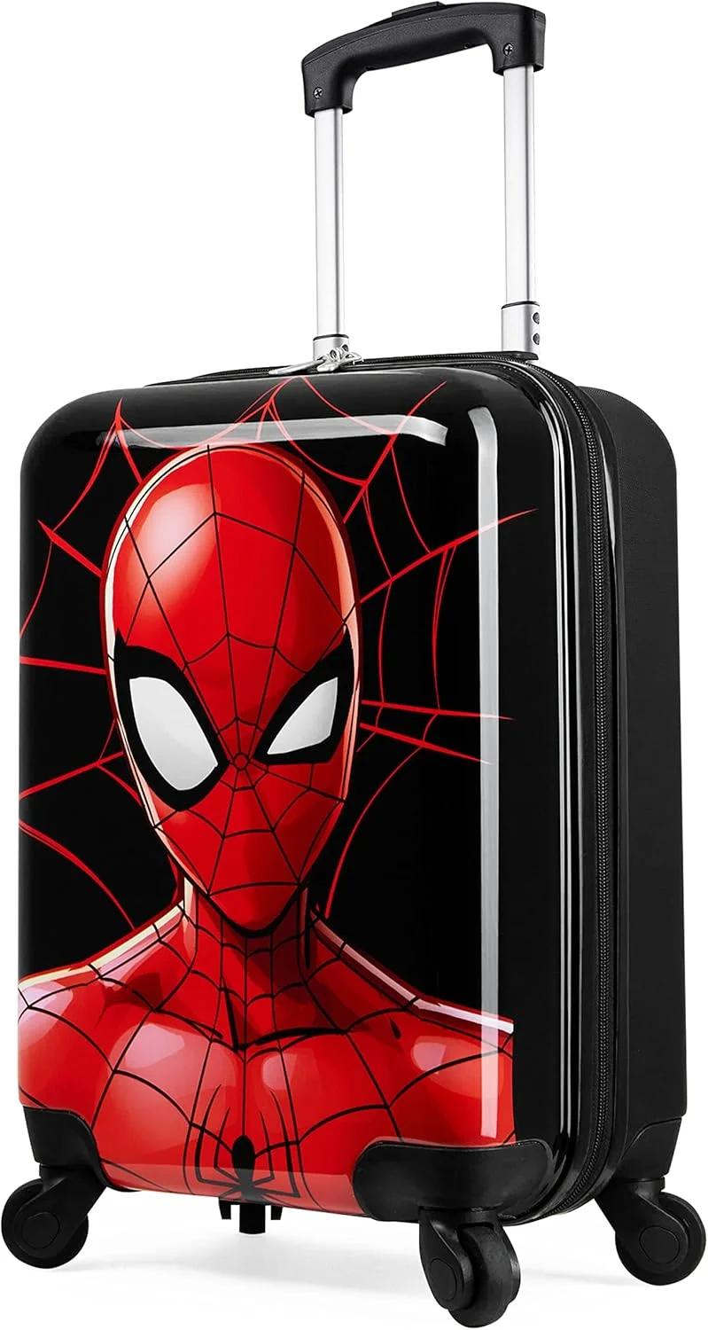 Marvel Spiderman Carry On Suitcase for Kids - Cabin Bag With Wheels and Handle - Luggage Bag for Boys - Small Travel Bag