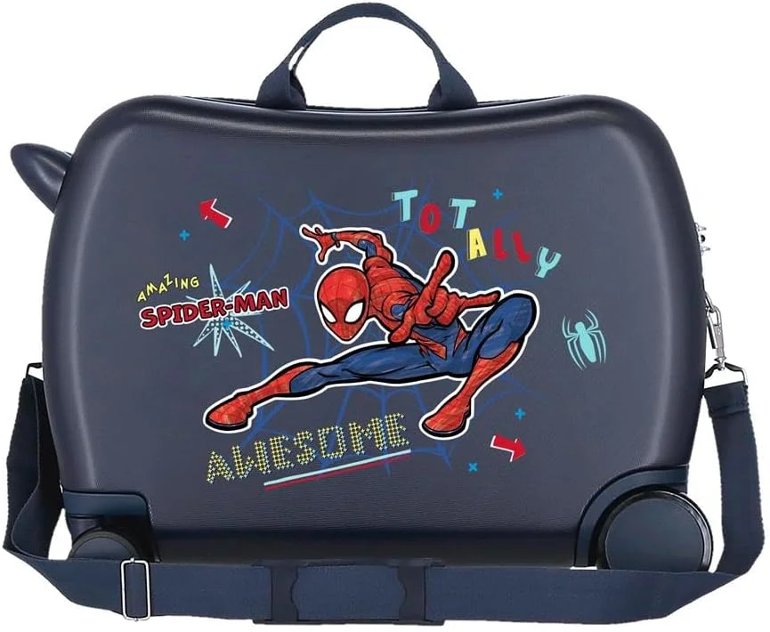 چمدان کودکانه مارول اسپایدرمن، آبی، 50x39x20 سانتی‌متر، ABS سخت، قفل ترکیبی جانبی، 34 لیتر، 1.8 کیلوگرم، 4 چرخ، مناسب کابین هواپیما